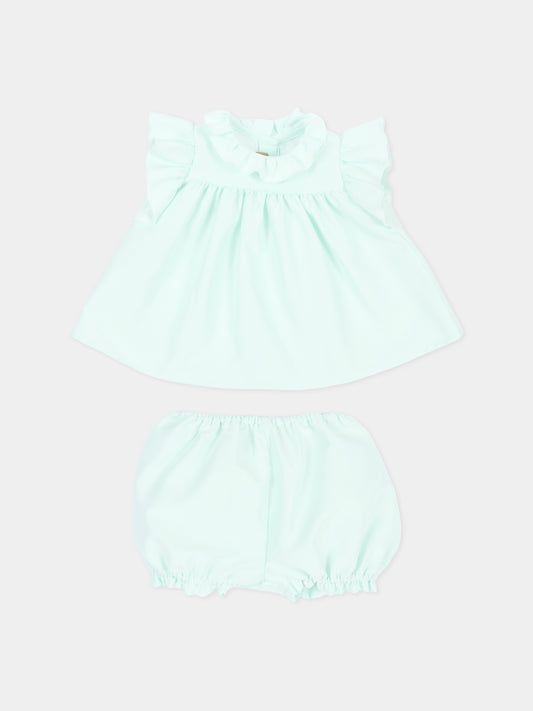Completo elegante verde per neonata,Little Bear,3210 MENTA