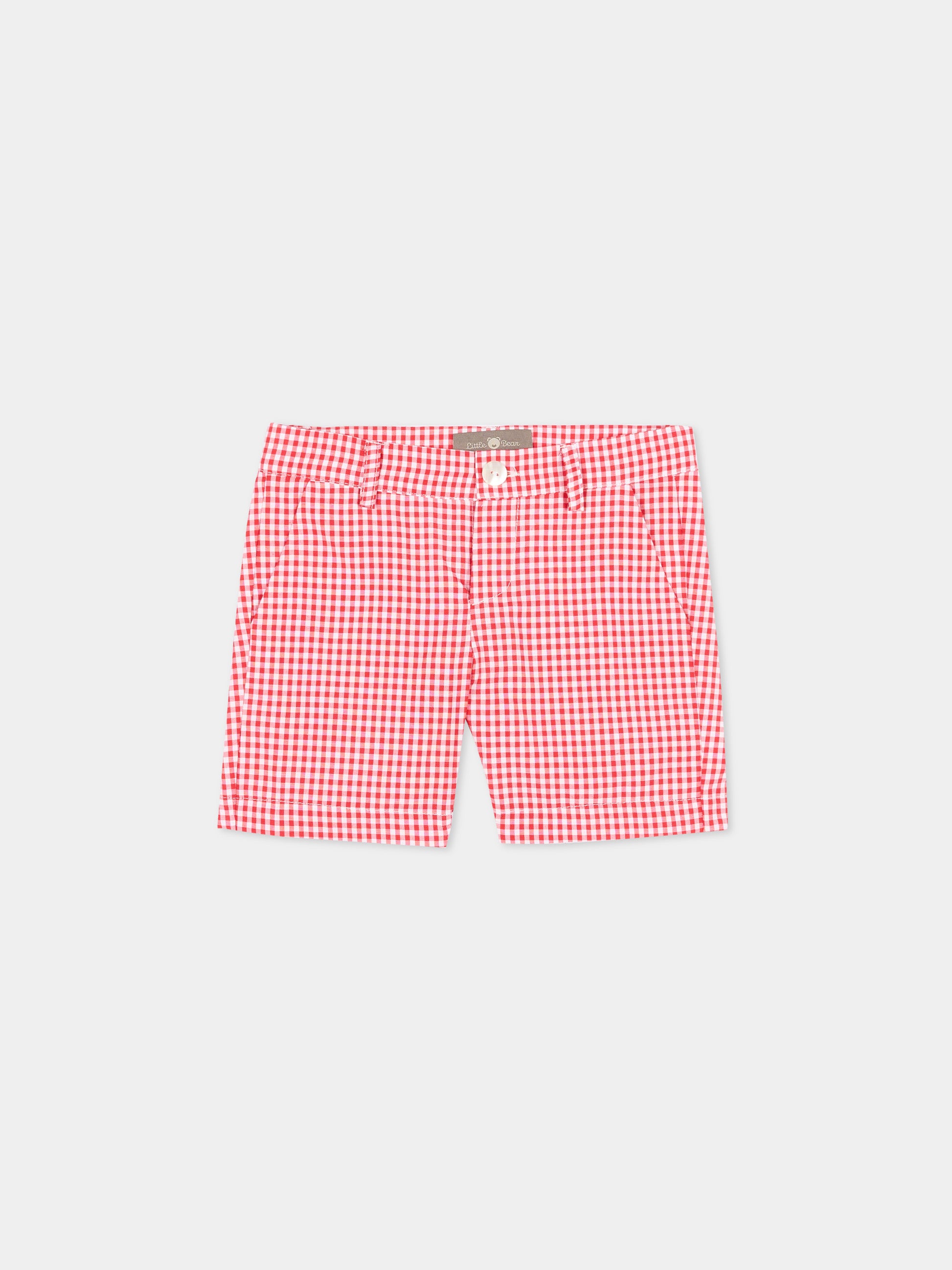 Pantaloni rossi vichy per neonato,Little Bear,3221 BCO/ROSSO