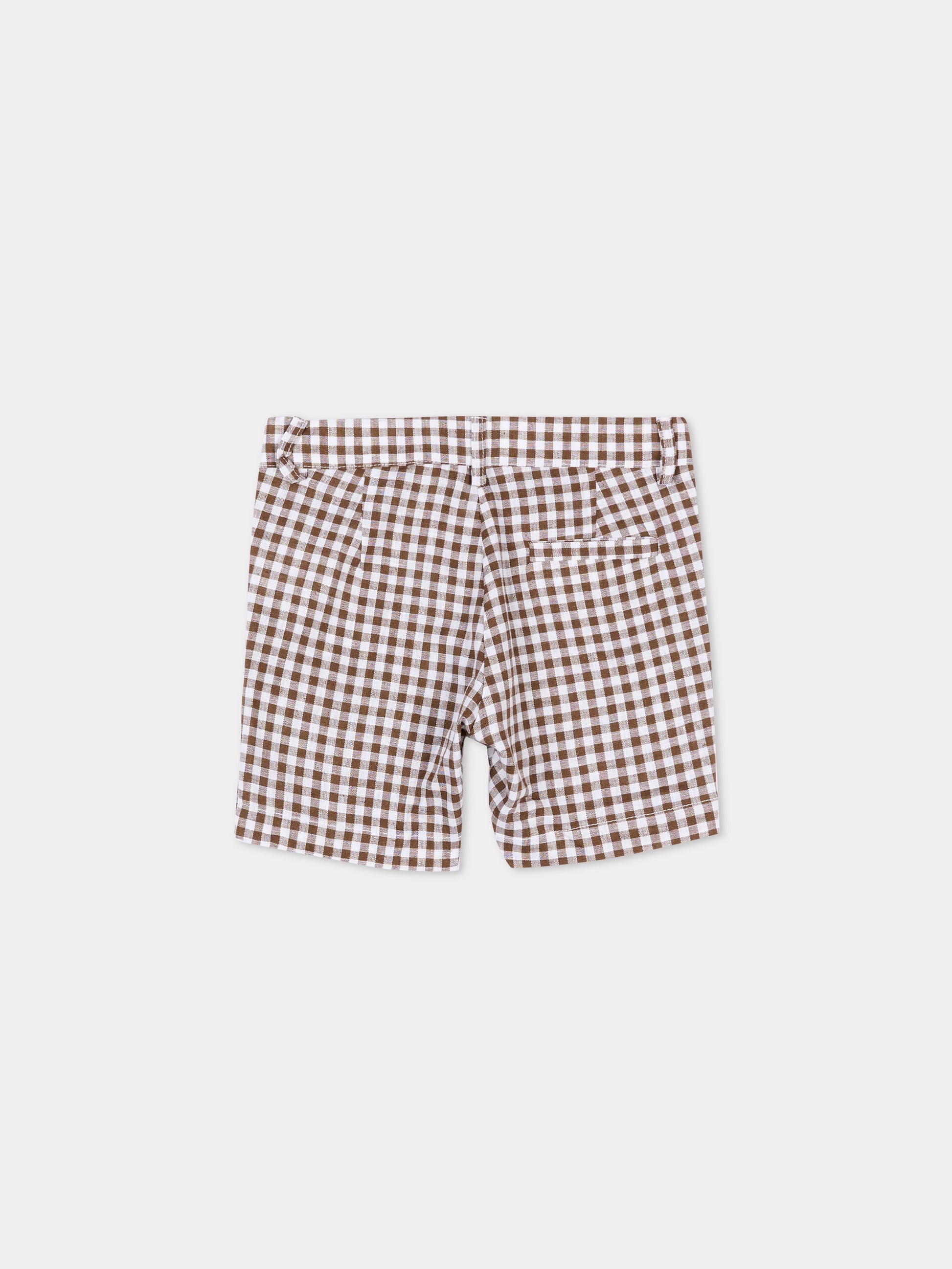 Pantaloni marroni per neonati vichy,Little Bear,3218 BCO/CACAO