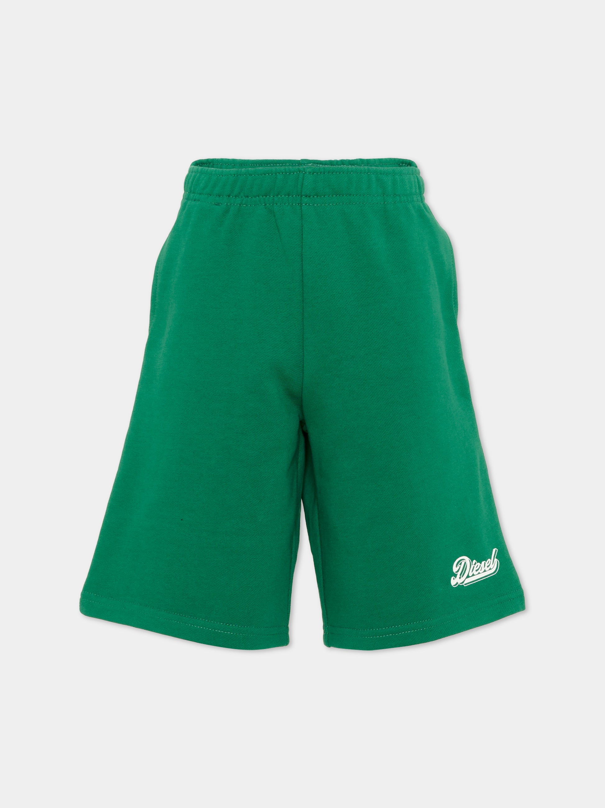 Shorts sportivi verdi Diesel per bambini,Diesel,J02875 KYA1N K50P