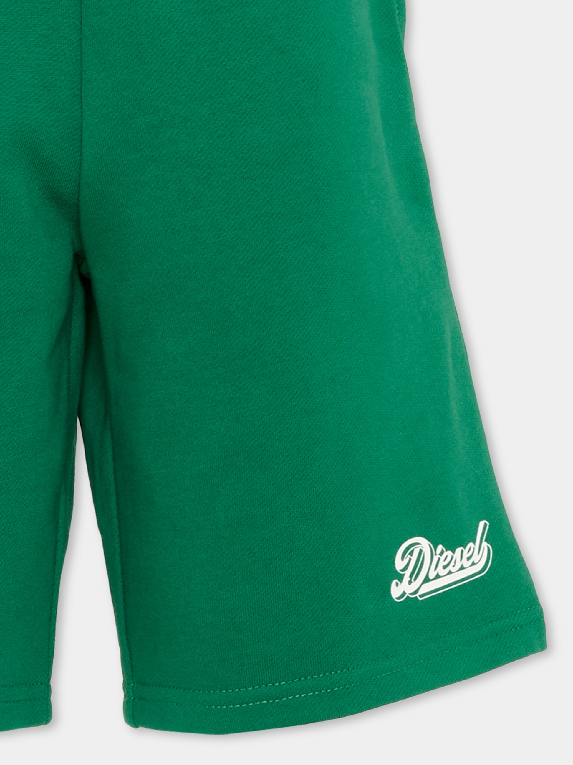Shorts sportivi verdi Diesel per bambini,Diesel,J02875 KYA1N K50P