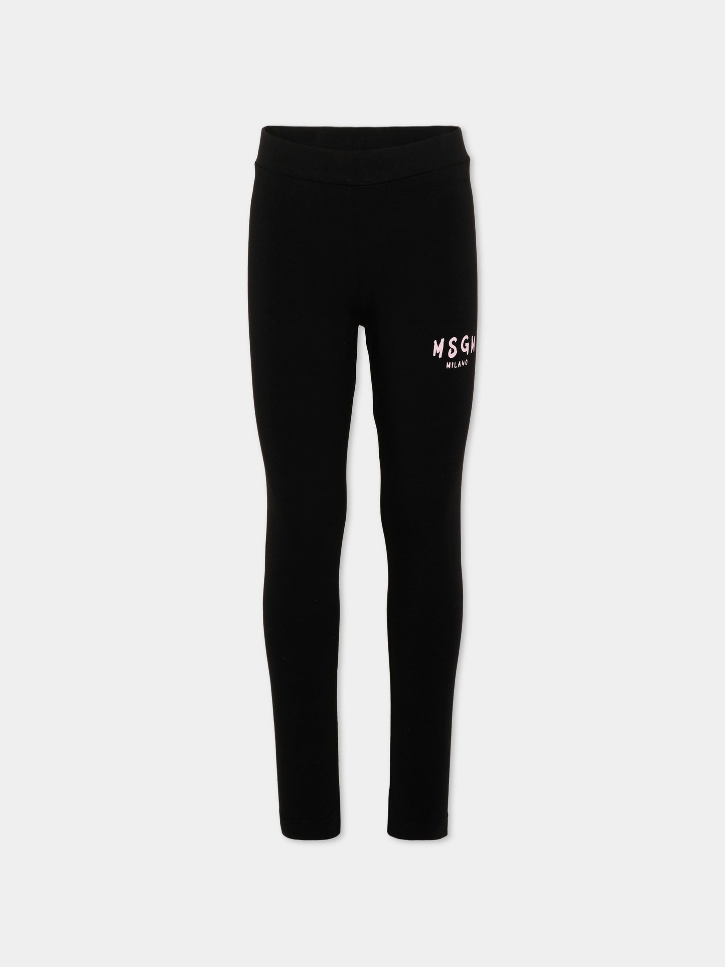 Leggings nero con logo per bambina,Msgm Kids,S6MSJGLG067 110/88