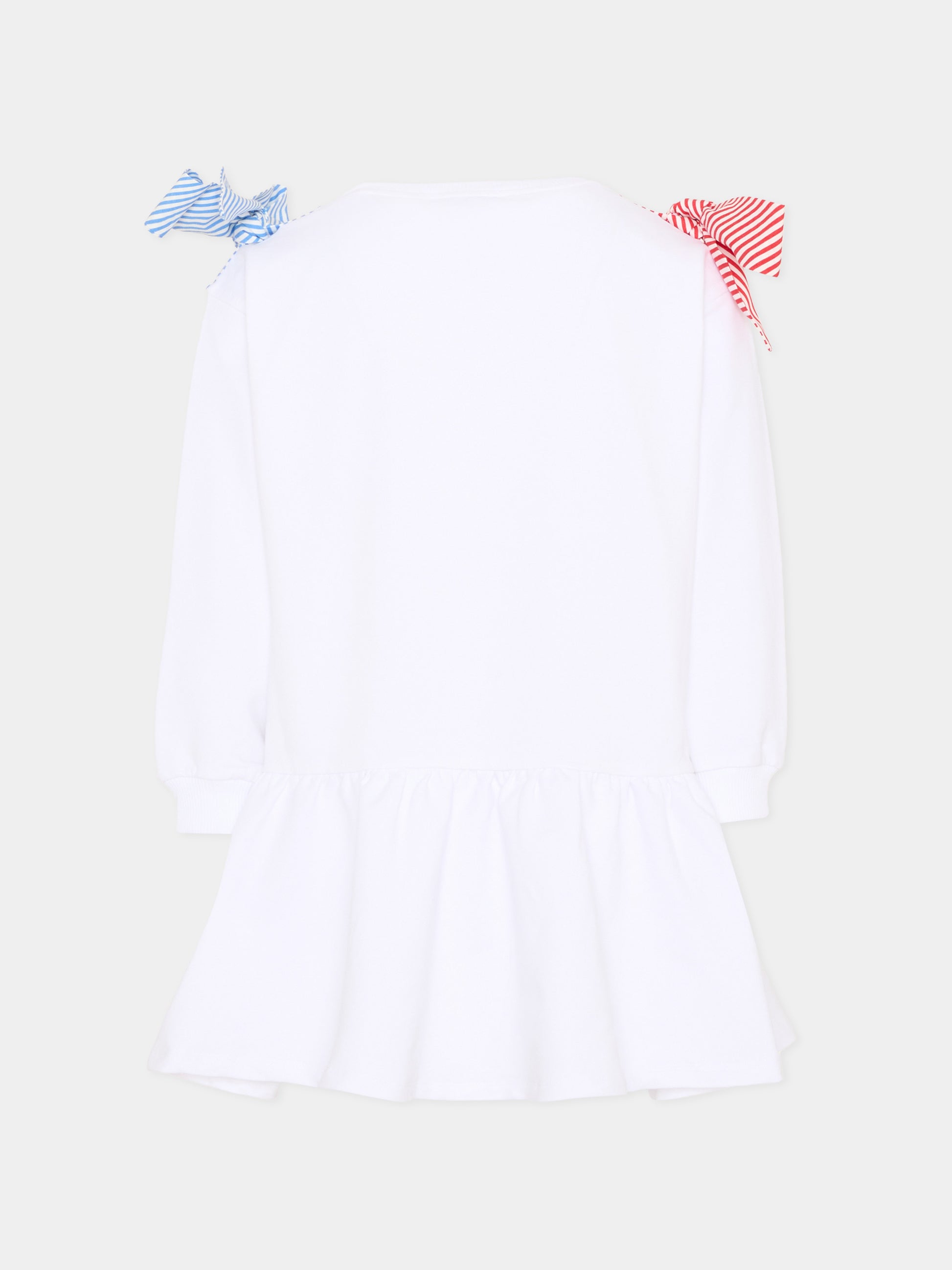 Vestito bianco per bambina con stampa,Monnalisa,19G907 7012 0099