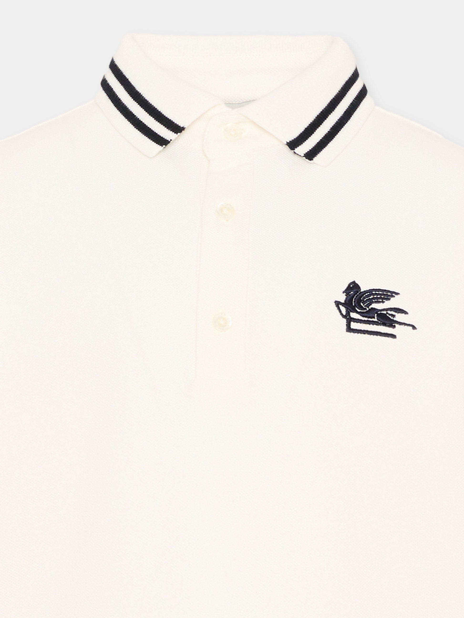 Polo avorio con Pegaso per bambino,Etro,GY8P11 Z2119 101