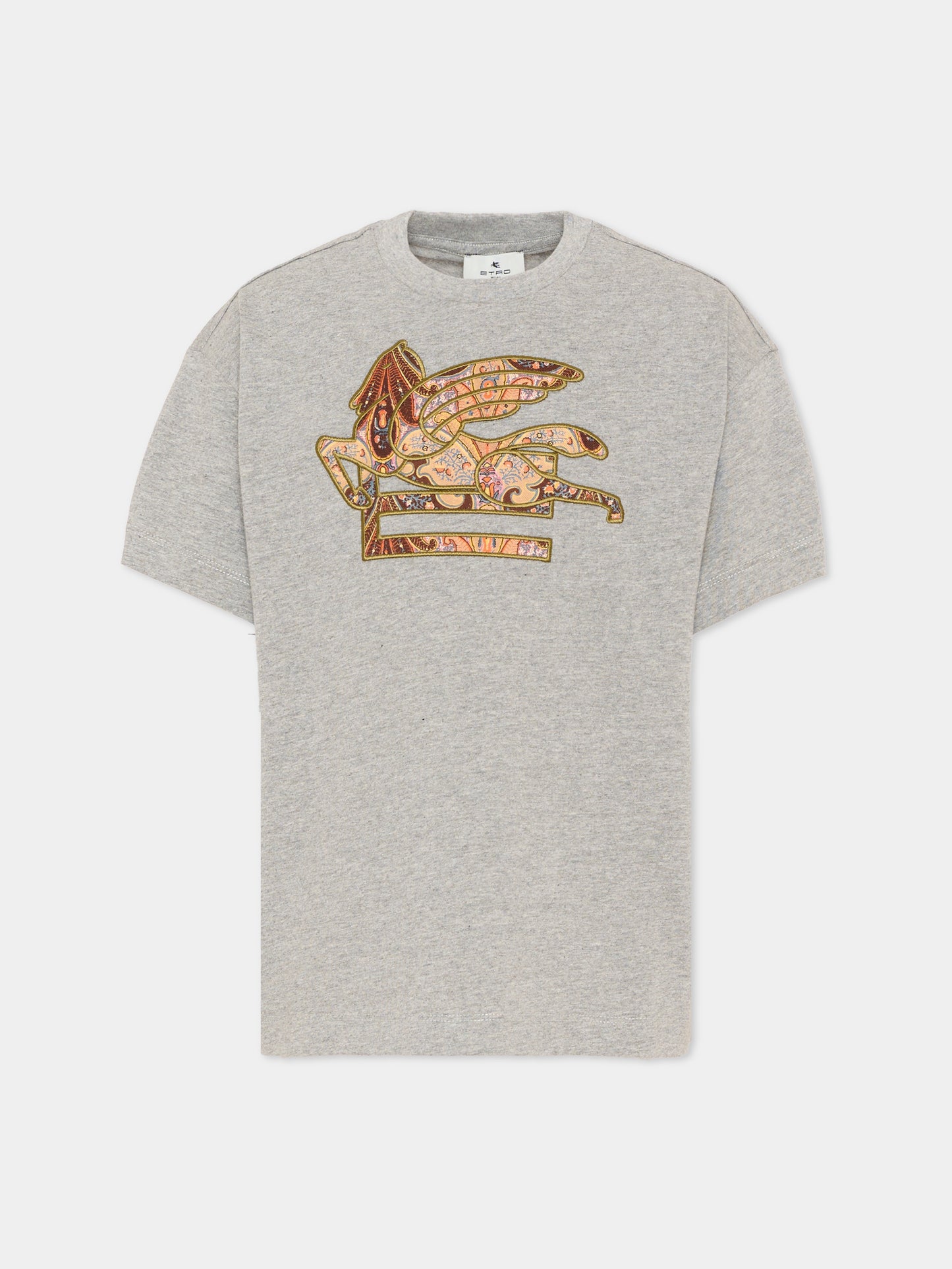 T-Shirt grigia per bambini con Pegaso,Etro,GY8P81 Z3191 806