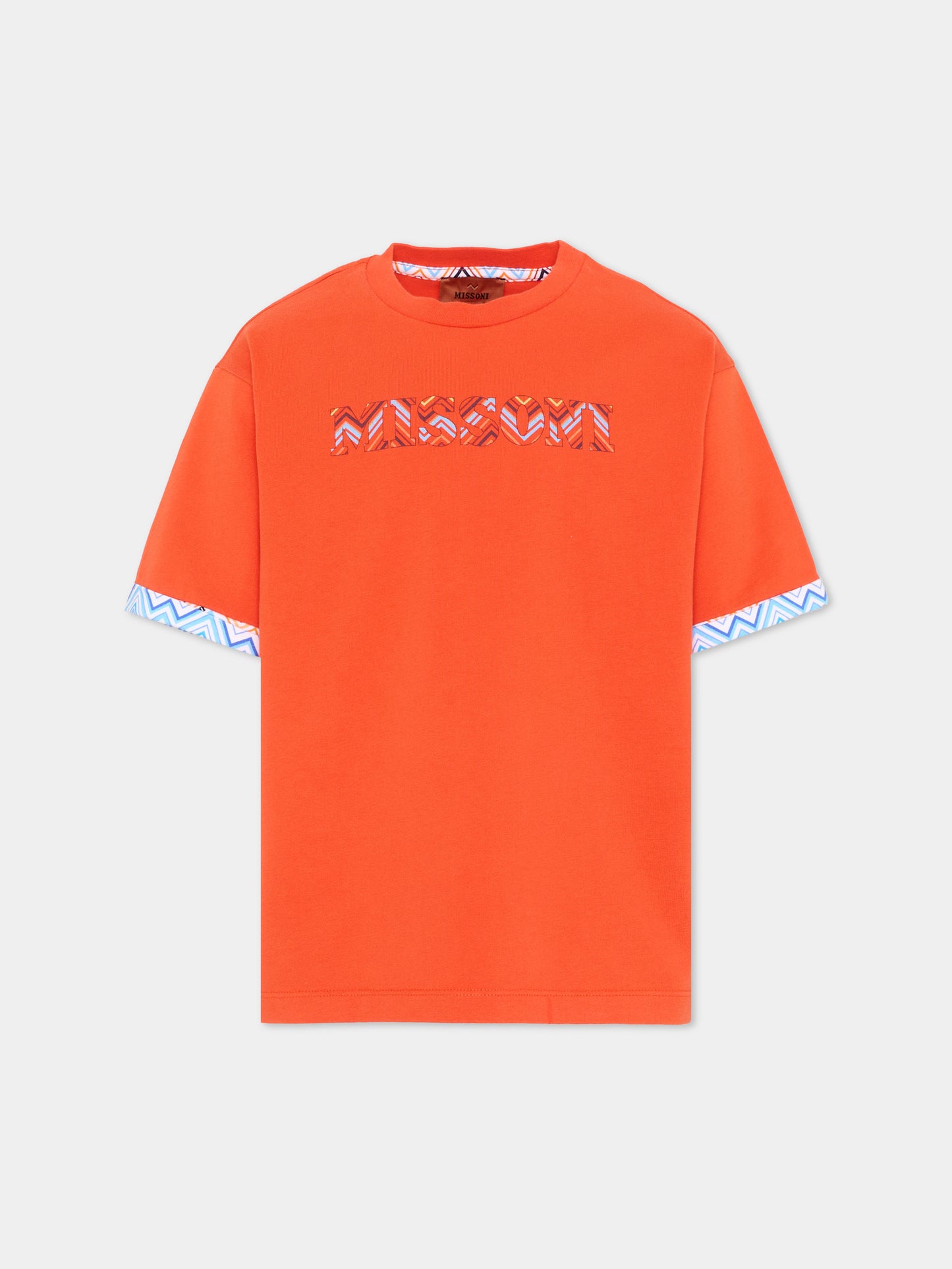 T-shirt rossa per bambino con logo,Missoni,MY8P11 Z3672 426