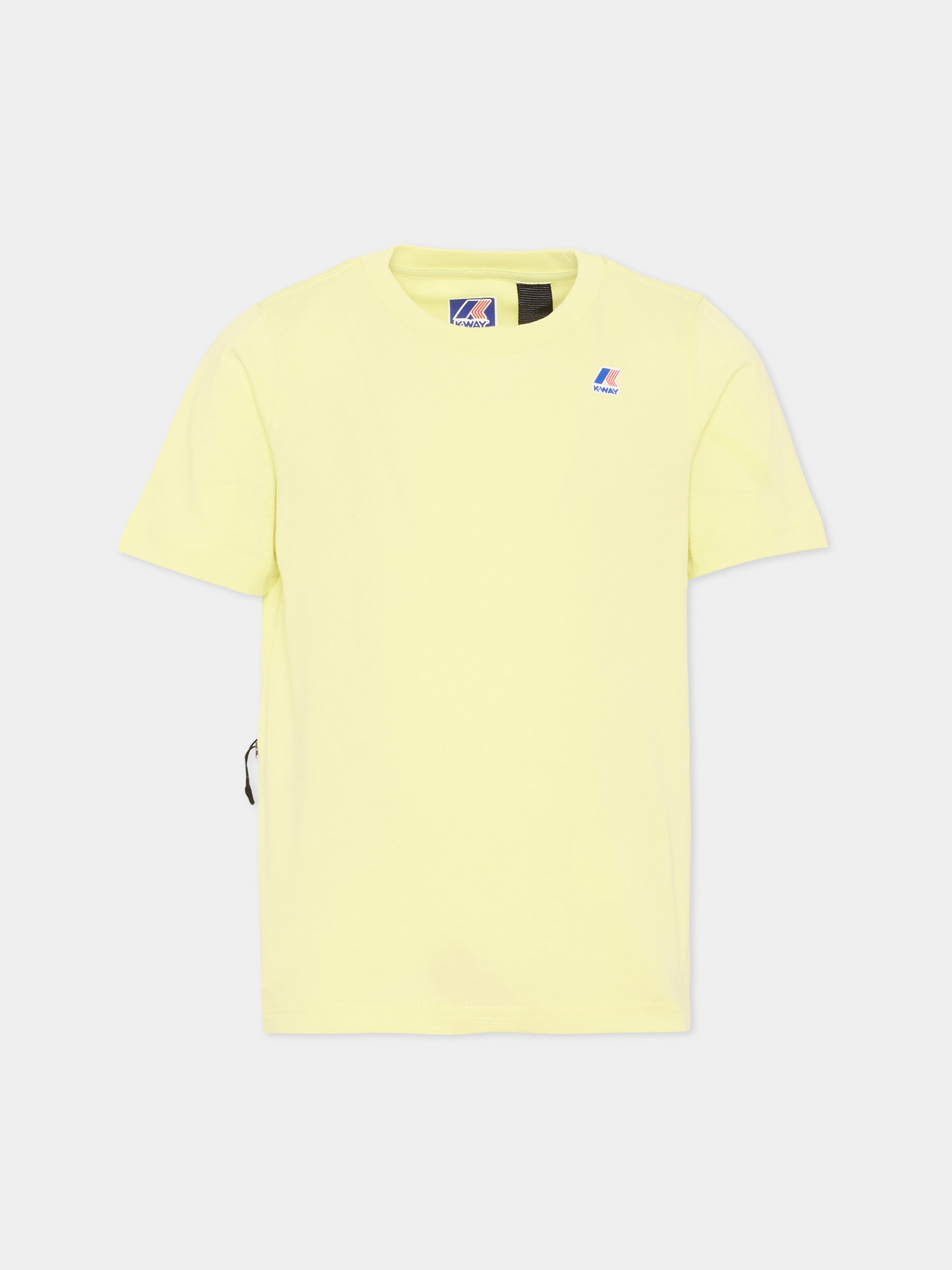 T-Shirt gialla per bambini con logo,K-way,K7133YW W0Z