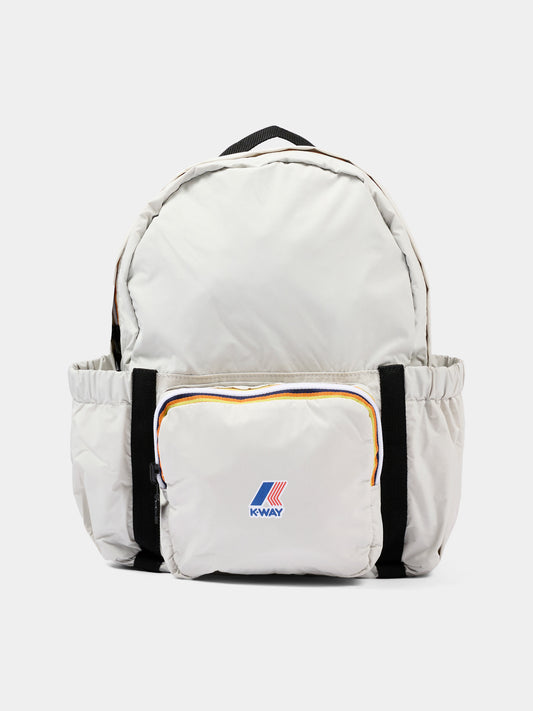 Zaino beige per bambini con logo,K-way,K81421W 634