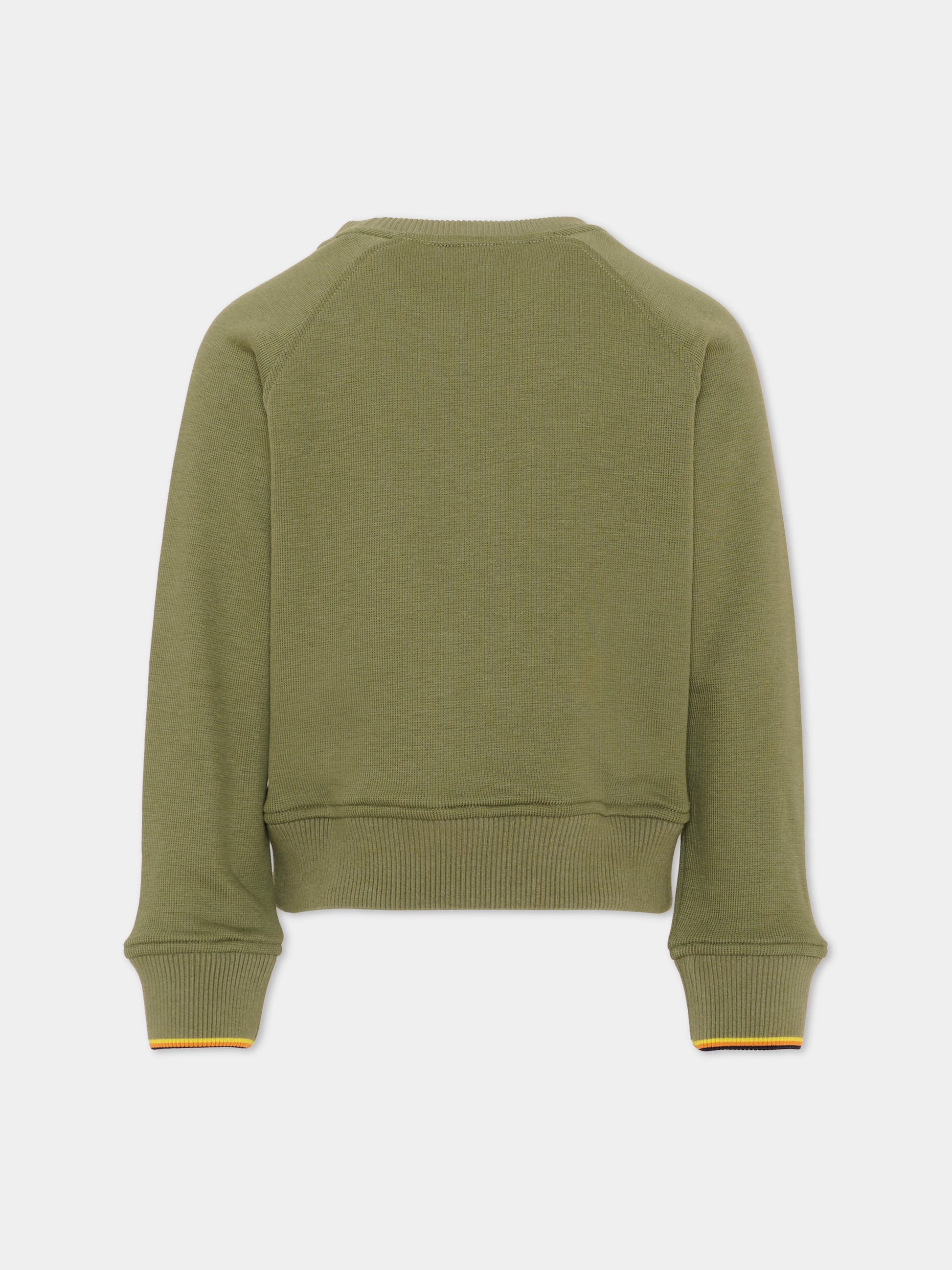 Felpa verde per bambino con logo,K-way,K2148LW V15
