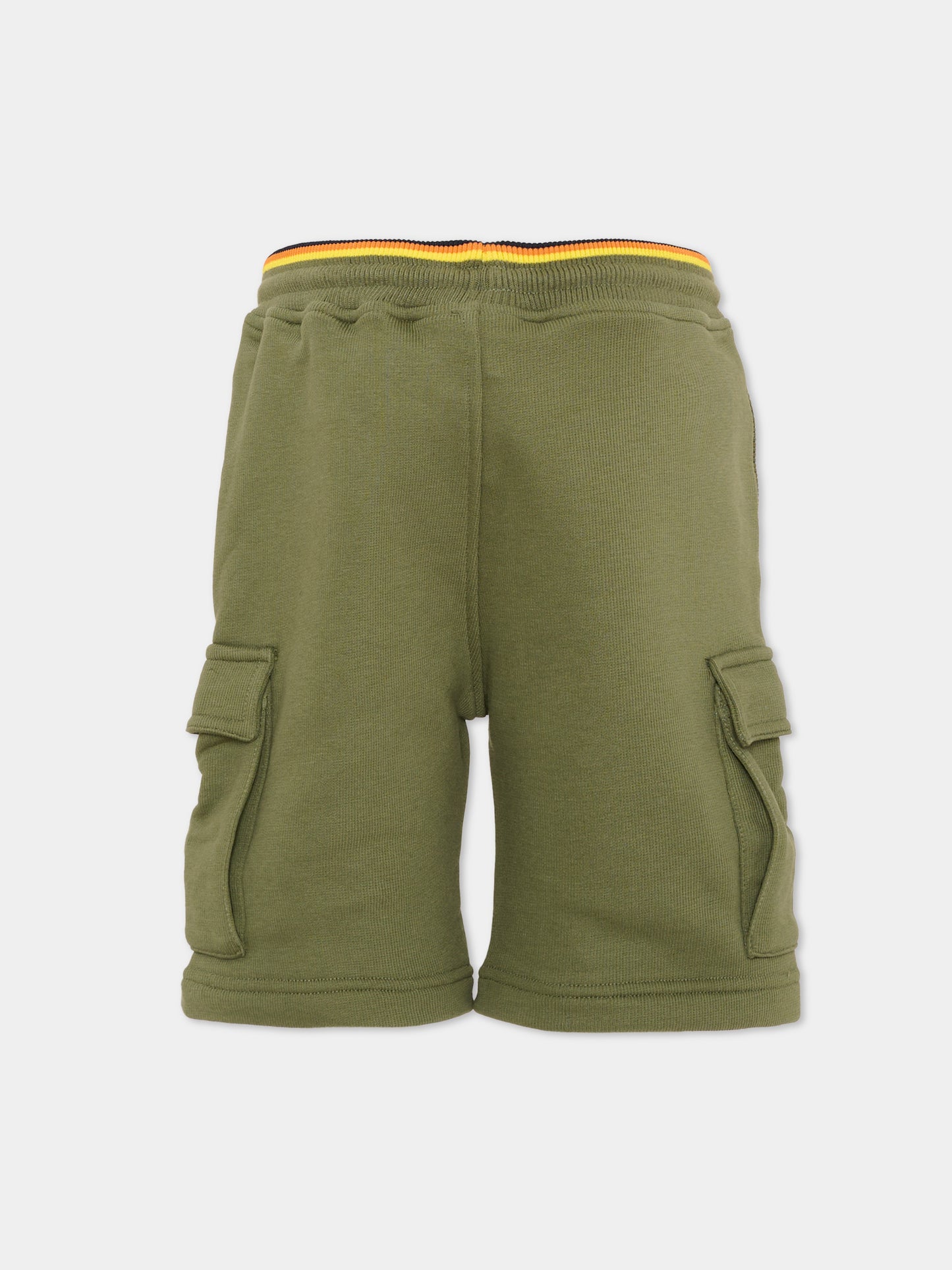 Shorts verde per bambino con tasche cargo,K-way,K7133SW V15