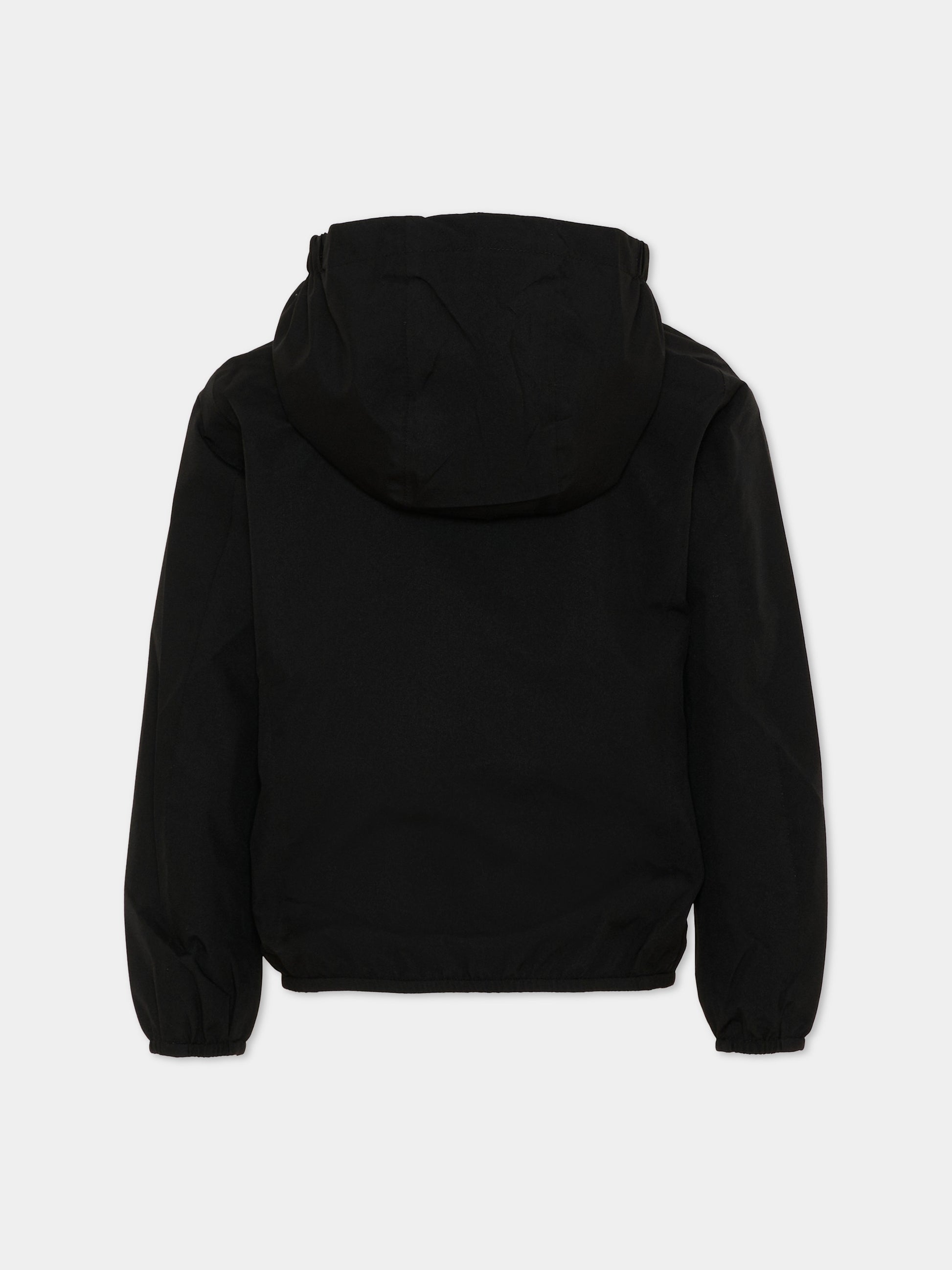 Giacca a vento nera per bambina,K-way,K2148NW USY