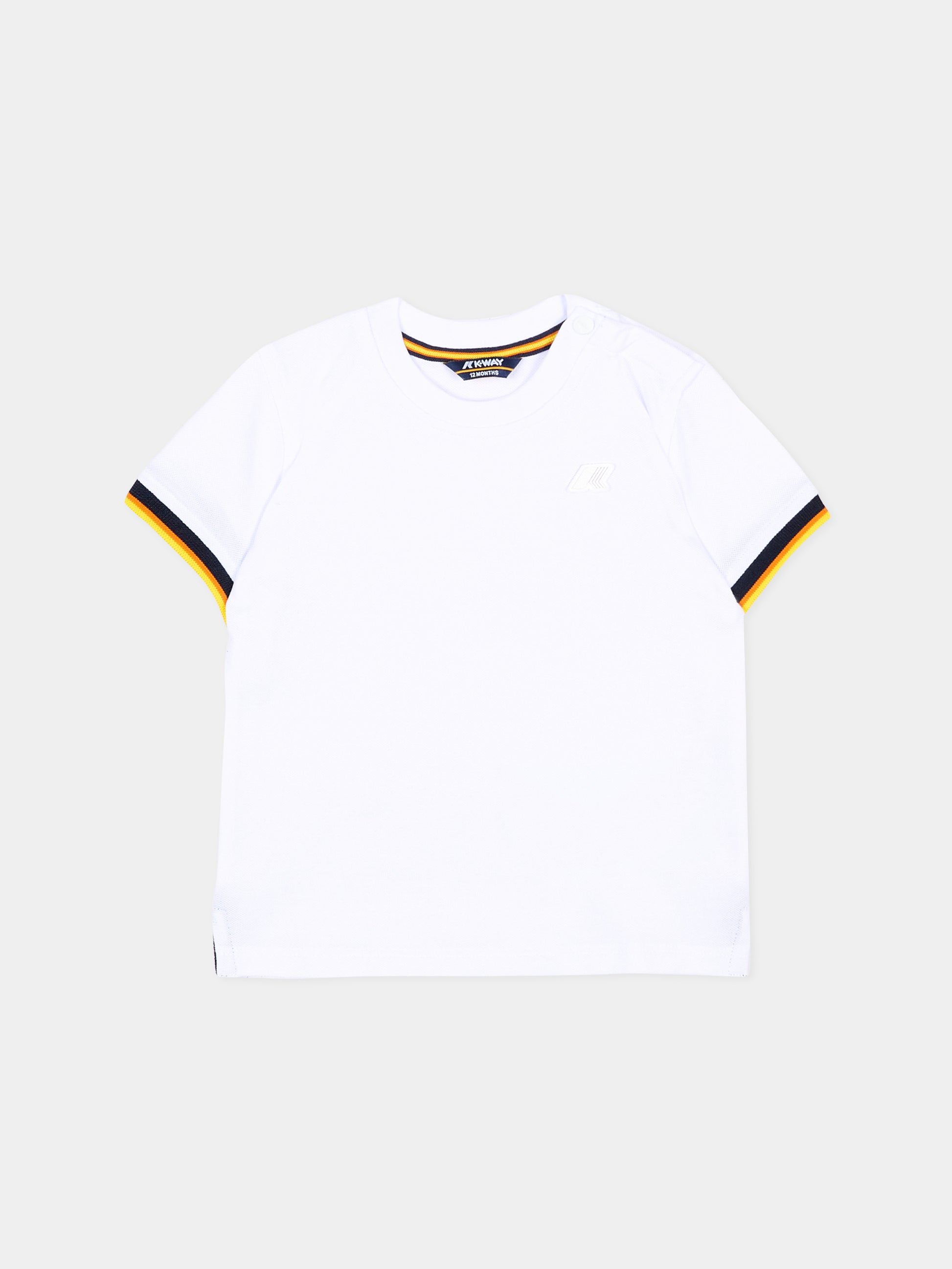 T-shirt bianca per neonati,K-way,K71375W 001