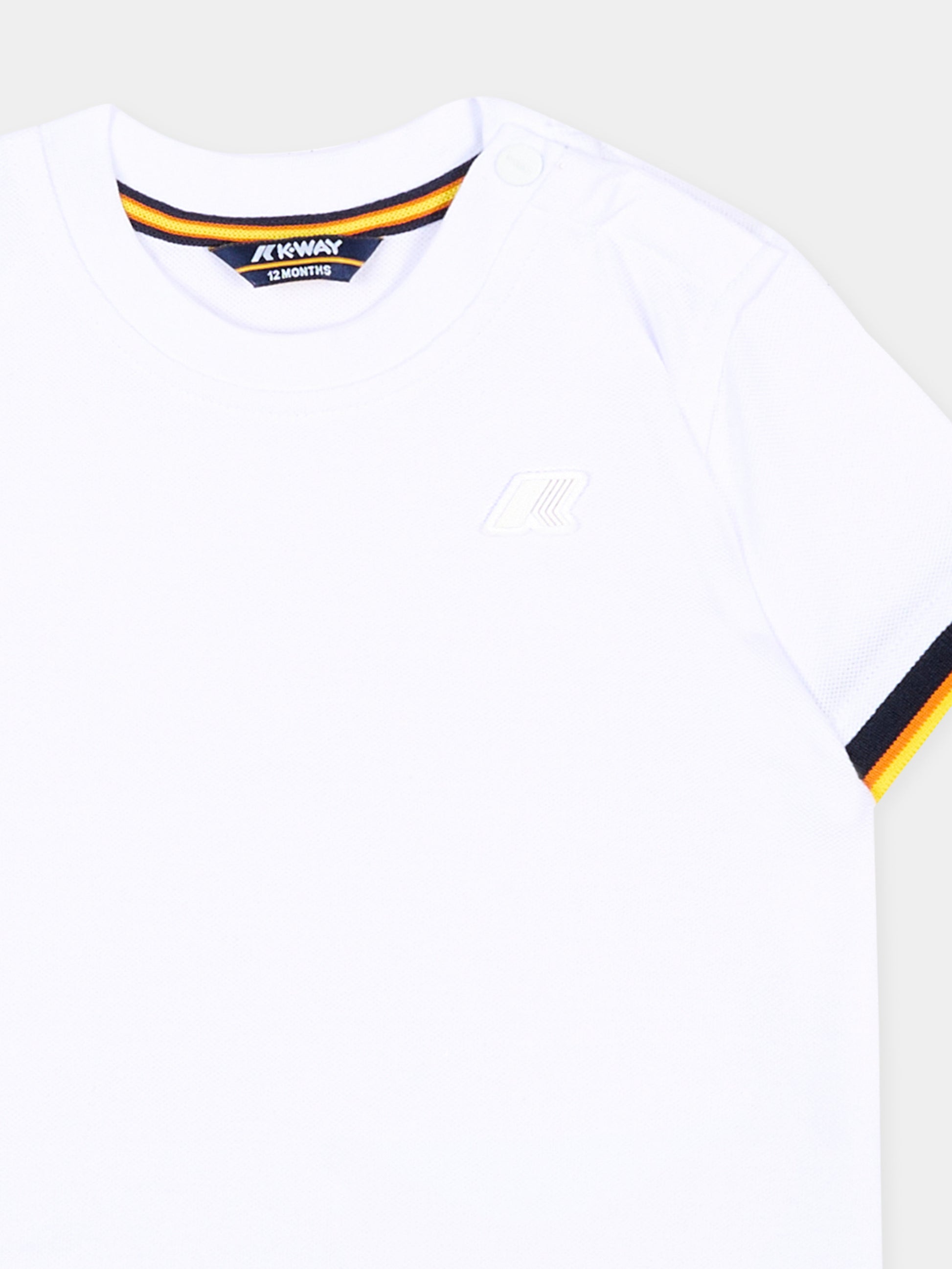 T-shirt bianca per neonati,K-way,K71375W 001