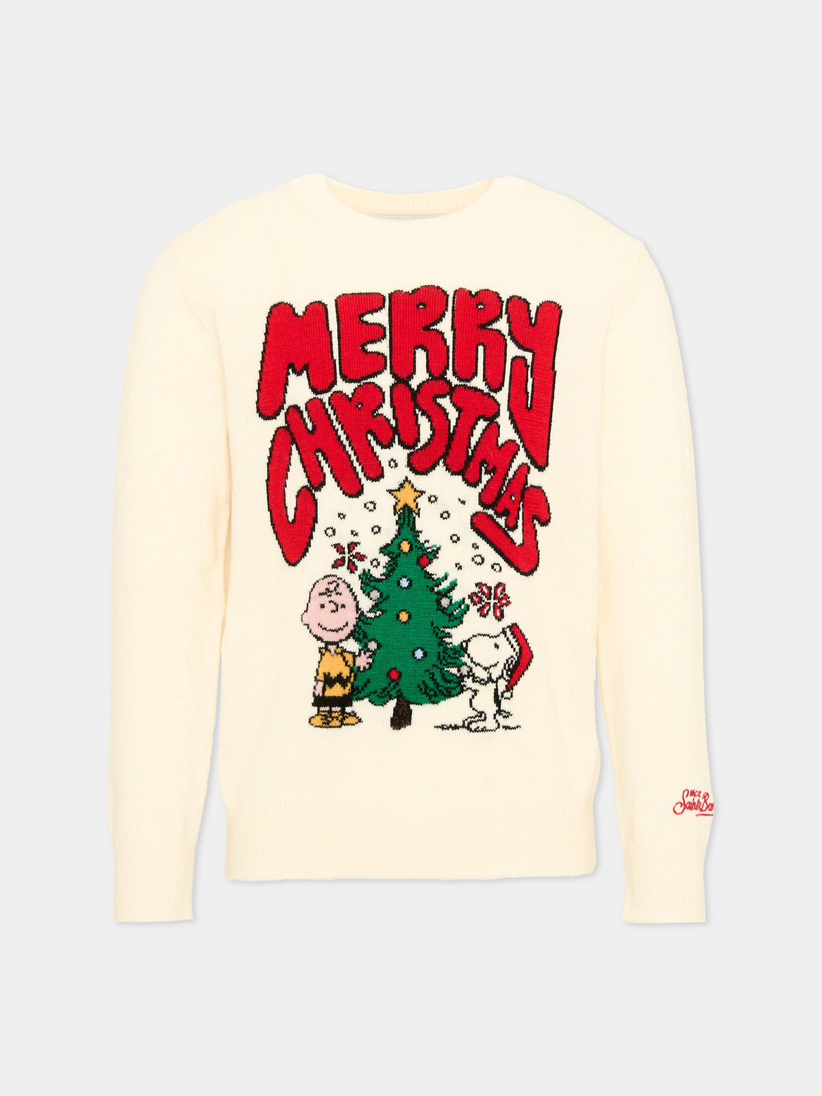 Maglione avorio per bambino ricamato Peanuts,Mc2 Saint Barth,DOU0001 02205M