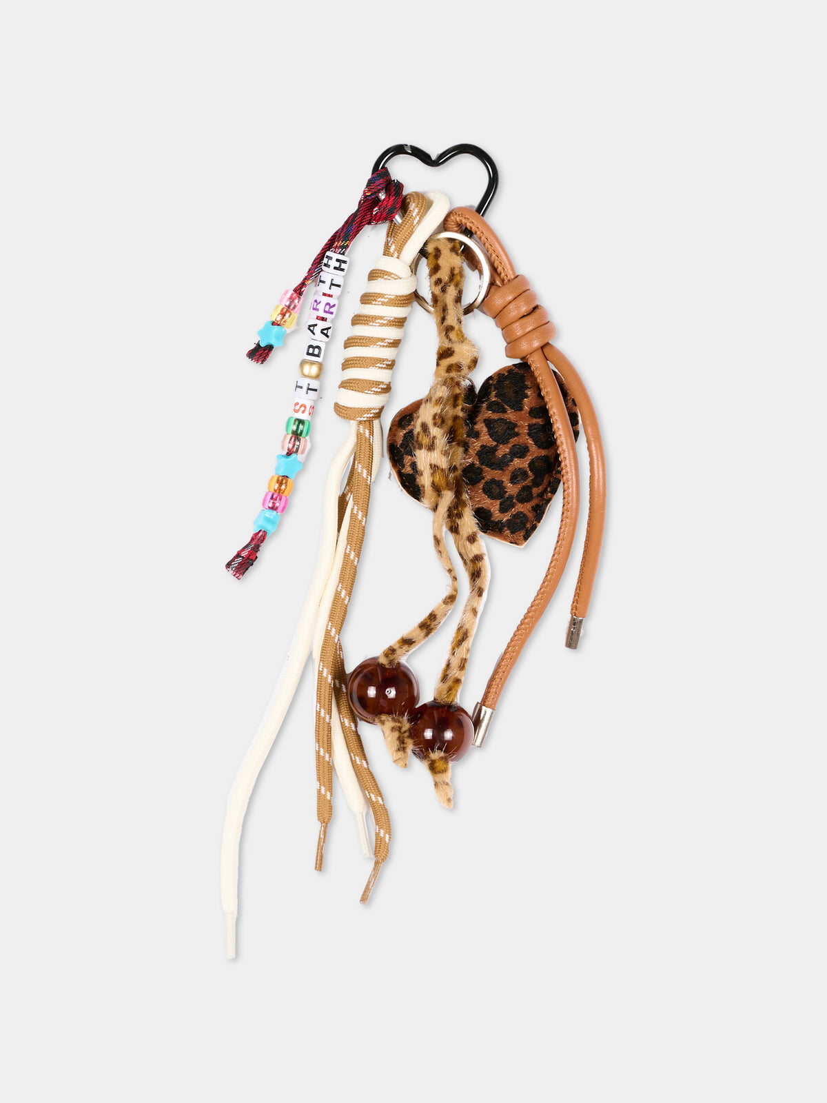 Portachiavi marrone per bambina con cuore animalier,Mc2 Saint Barth,FUNC001 02174M