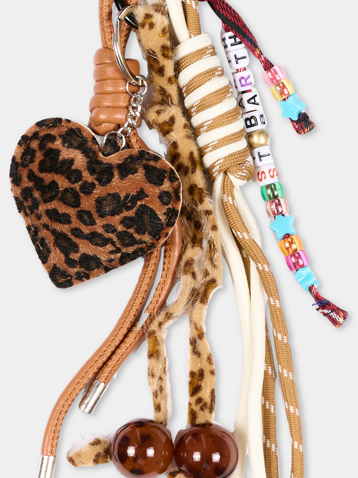 Portachiavi marrone per bambina con cuore animalier,Mc2 Saint Barth,FUNC001 02174M