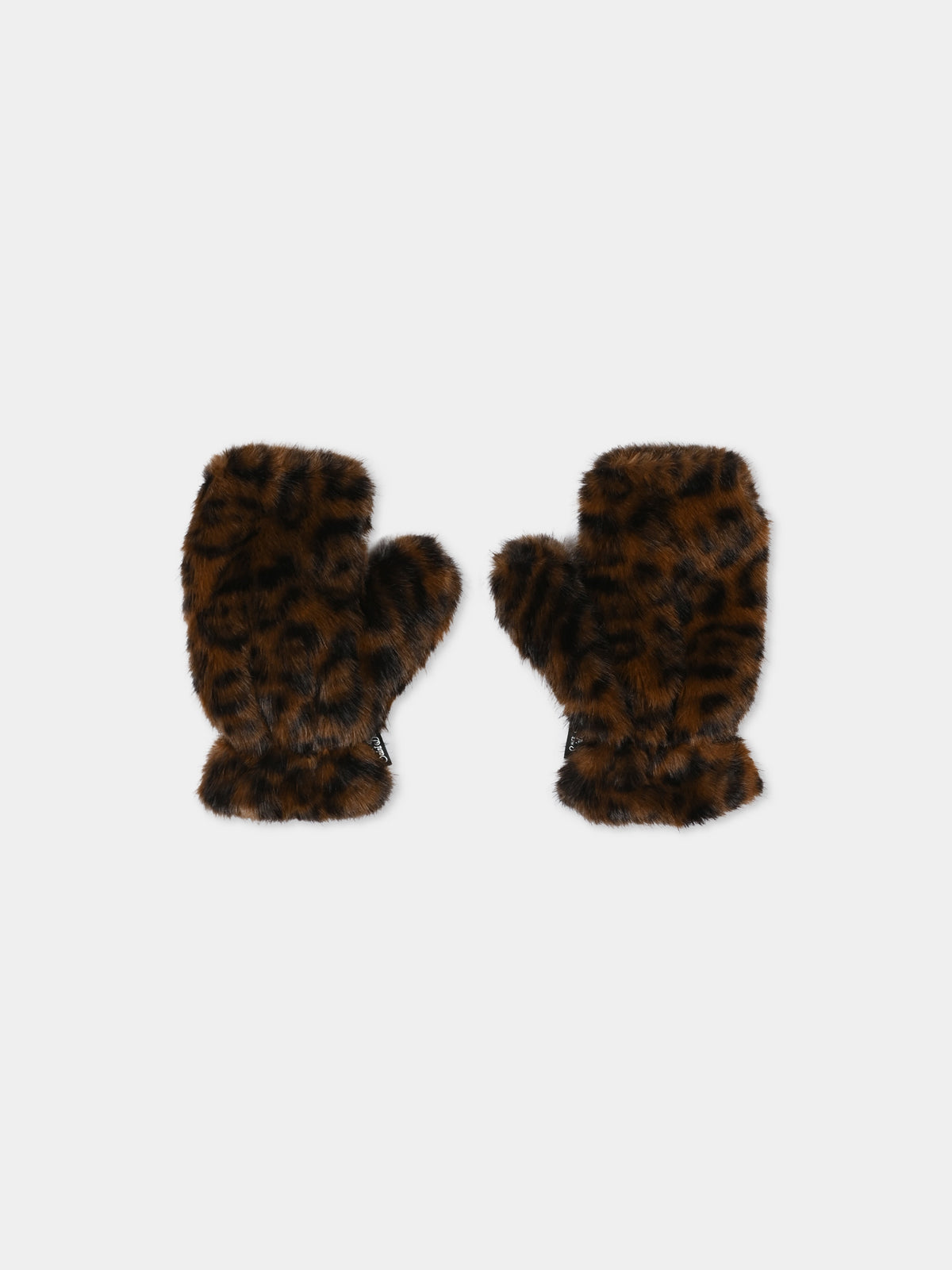 Guanti marroni Muffy Fur animalier per bambina,Mc2 Saint Barth,MUFY002 00019M