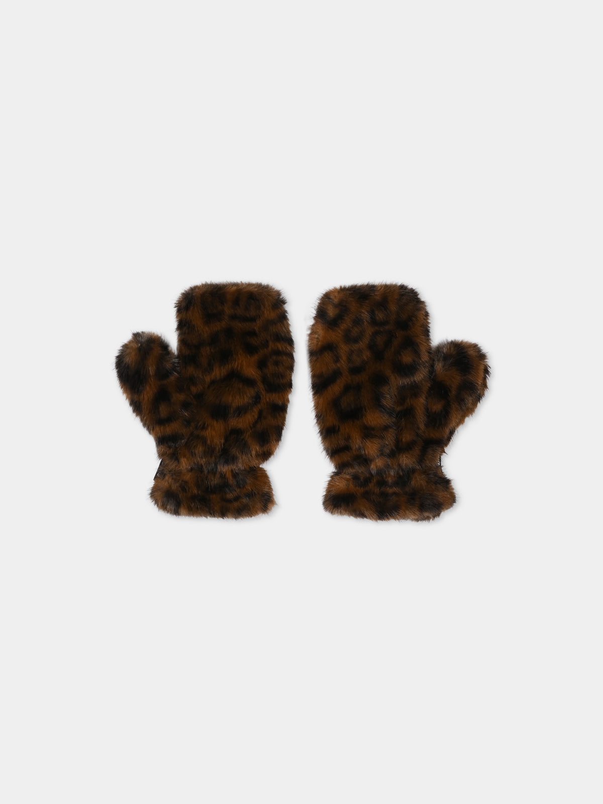 Guanti marroni Muffy Fur animalier per bambina,Mc2 Saint Barth,MUFY002 00019M