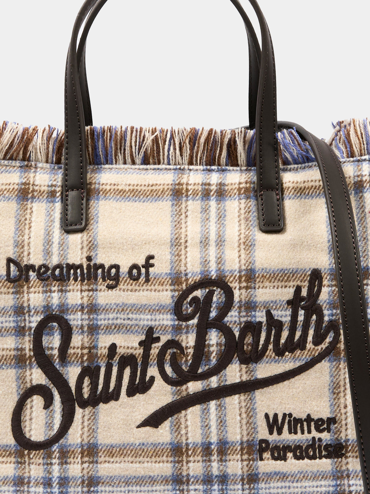Borsa beige Colette in tartan per bambina,Mc2 Saint Barth,COL0045 00580M