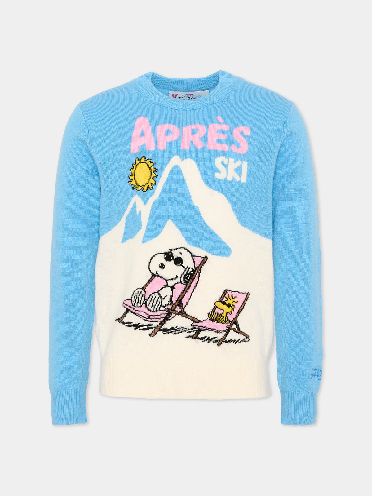 Maglione azzurro per bambina con intarsio,Mc2 Saint Barth,PRC0007 01288M
