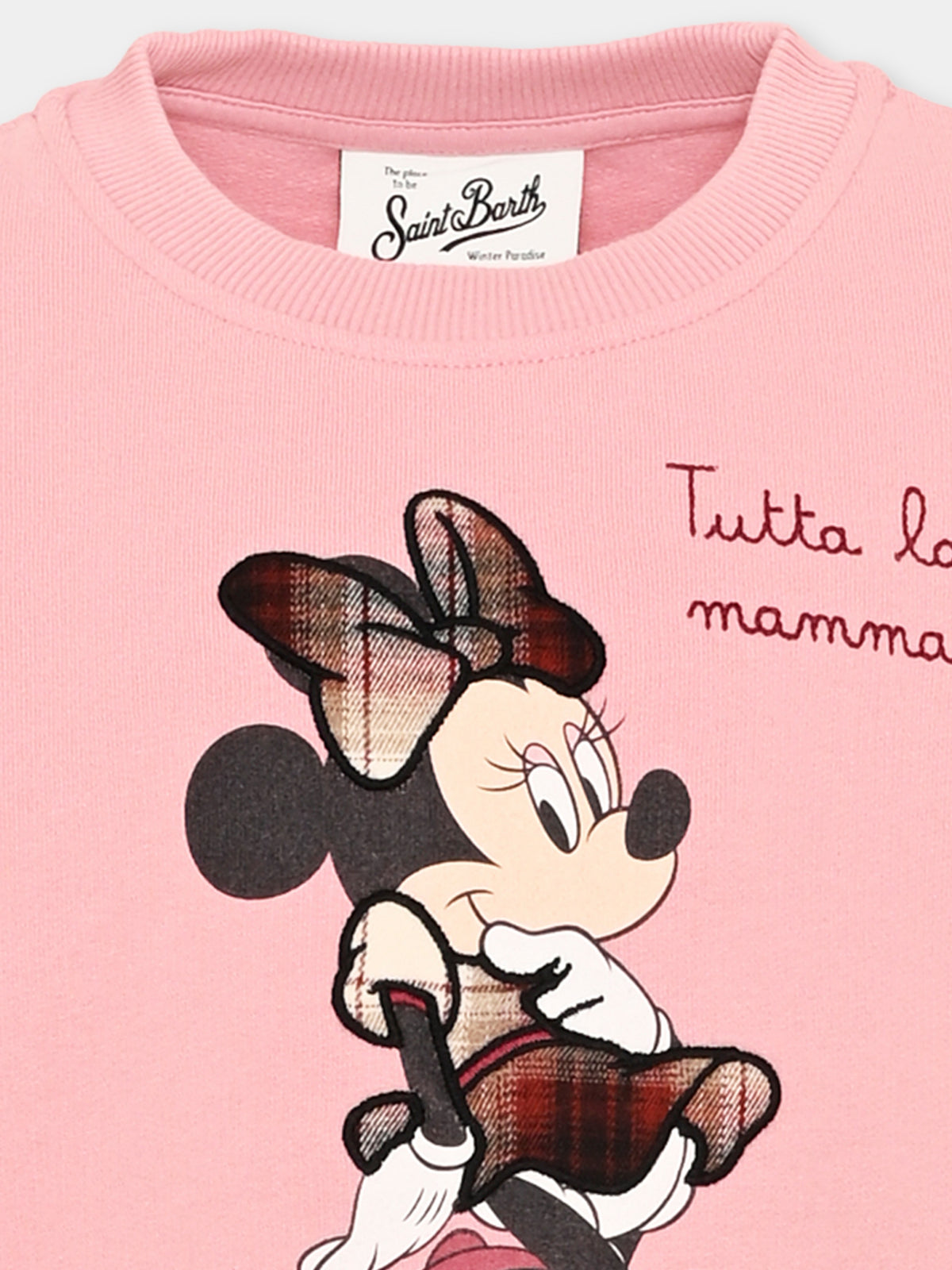 Felpa girocollo rosa con Minnie per bambina,Mc2 Saint Barth,BRN0002 02278M
