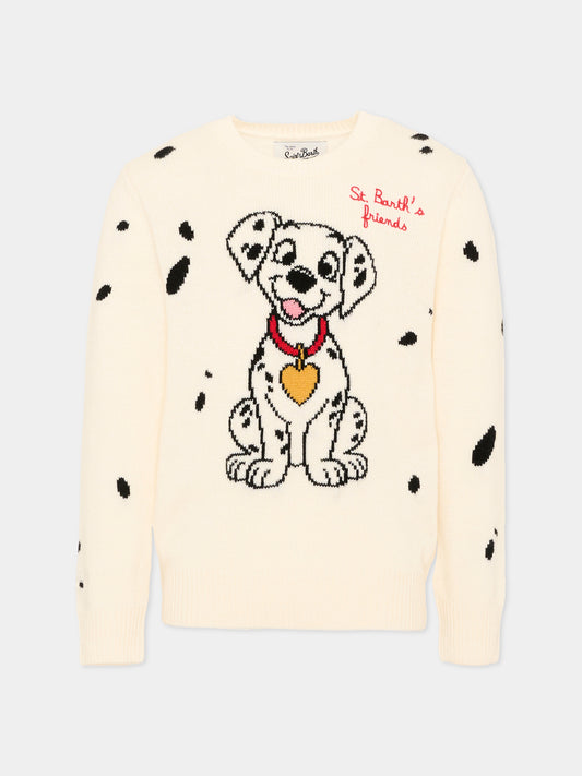 Maglione avorio per bambina con stampa,Mc2 Saint Barth,PRC0005 02347M