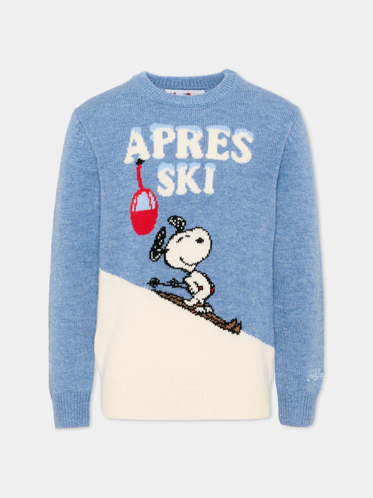 Maglione azzurro per bambino con Snoopy,Mc2 Saint Barth,DOU0006 01239M