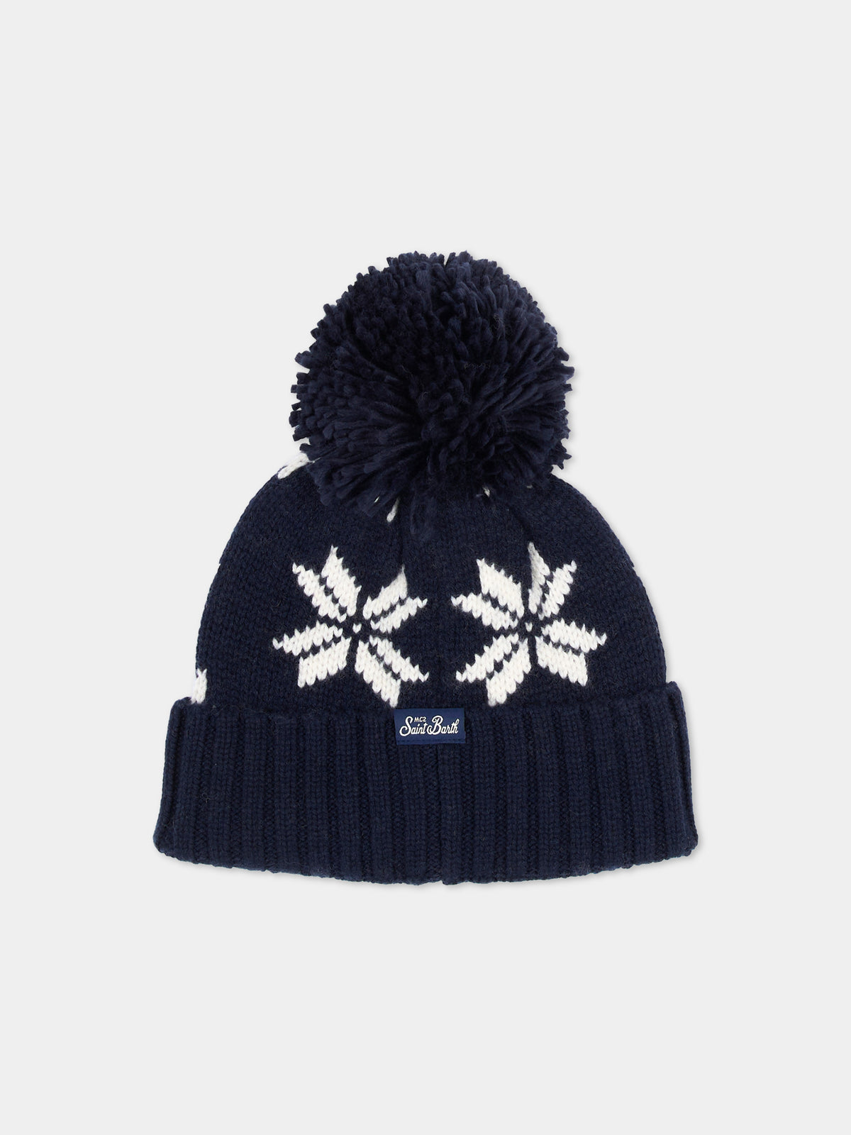 Berretto blu per bambino con pompon,Mc2 Saint Barth,HOD0004 01637M