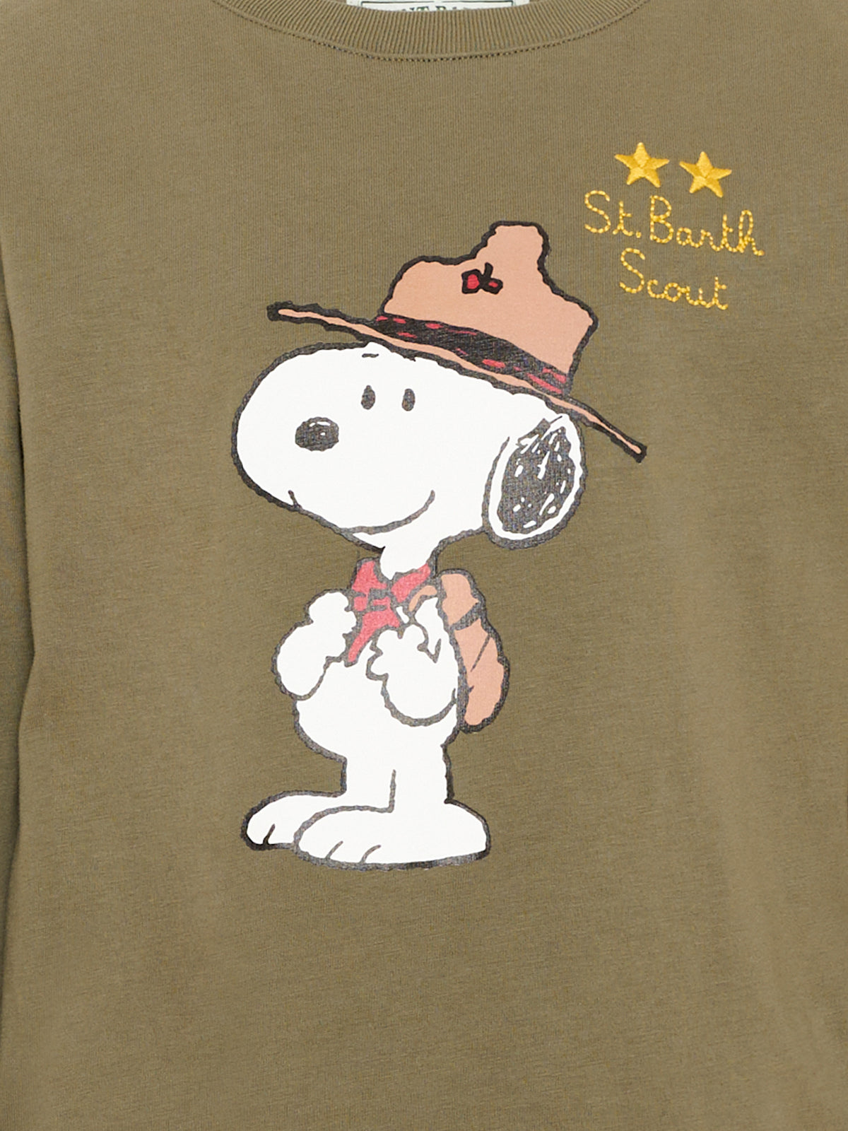 T-shirt a manica lunga verde per bambino con Snoopy,Mc2 Saint Barth,LUT0003 01032M