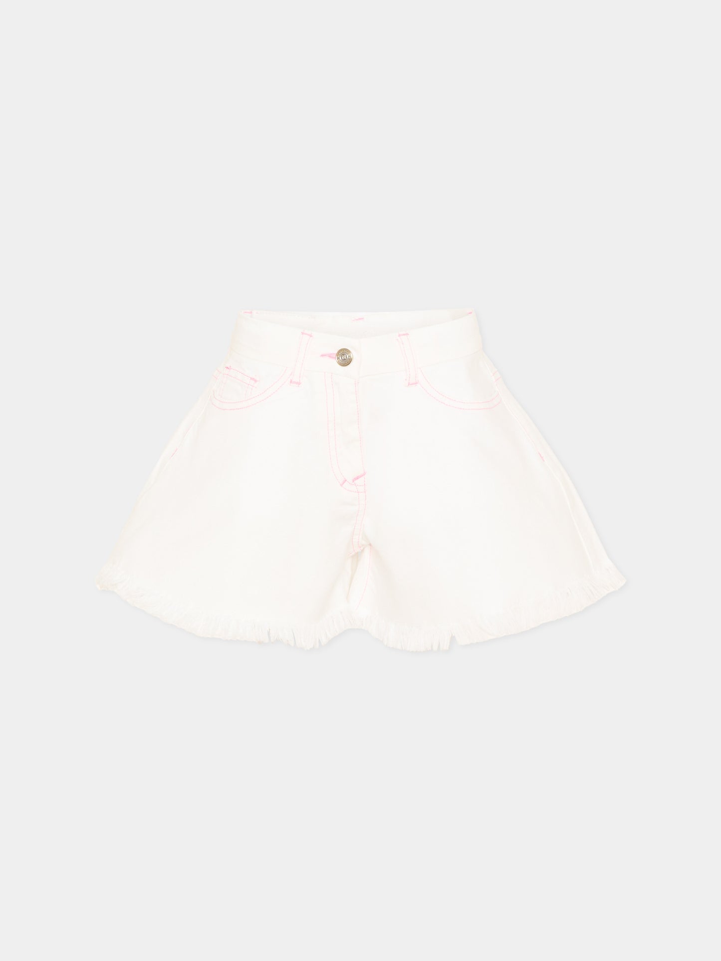 Shorts casual bianchi per bambina,Monnalisa,19H420 8043 0099