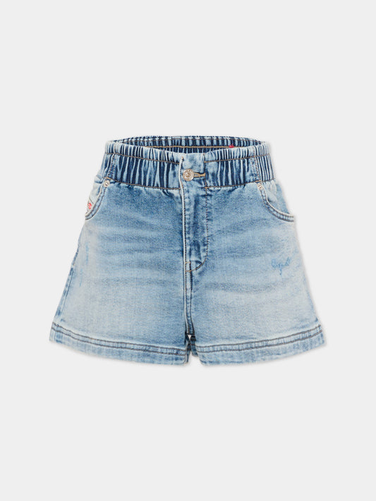Shorts denim per bambina con logo,Diesel,J01853 KXBN3 K01
