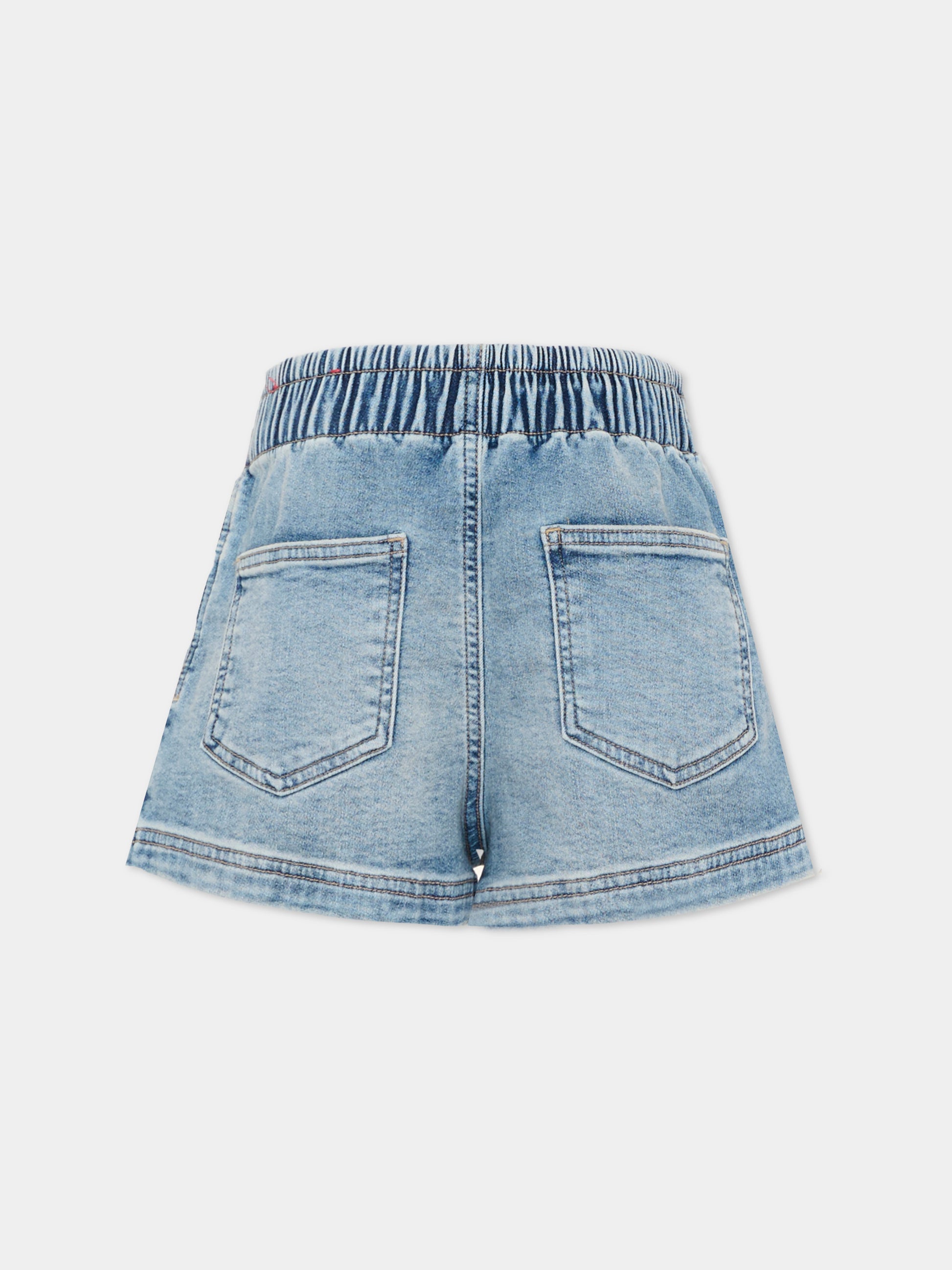 Shorts denim per bambina con logo,Diesel,J01853 KXBN3 K01