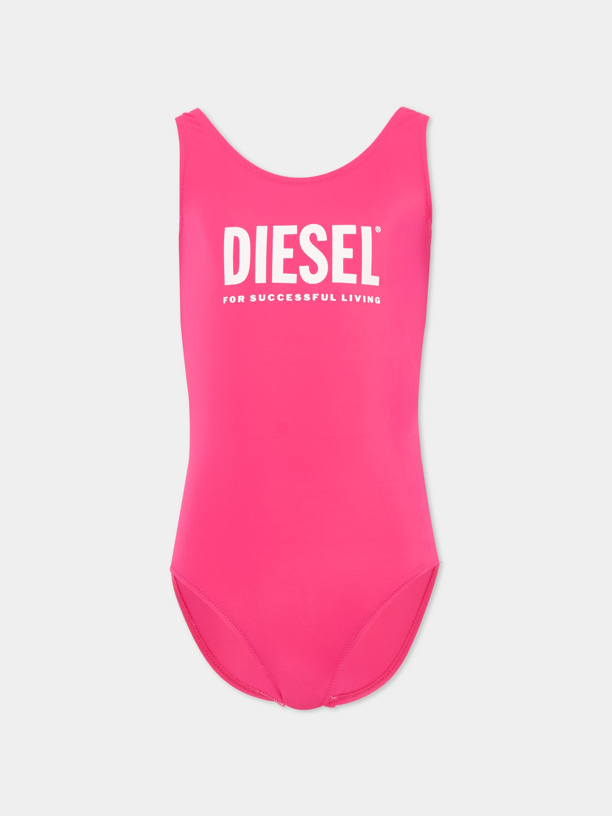 Costume intero fucsia per bambina,Diesel,J02296 KYAG8 K378