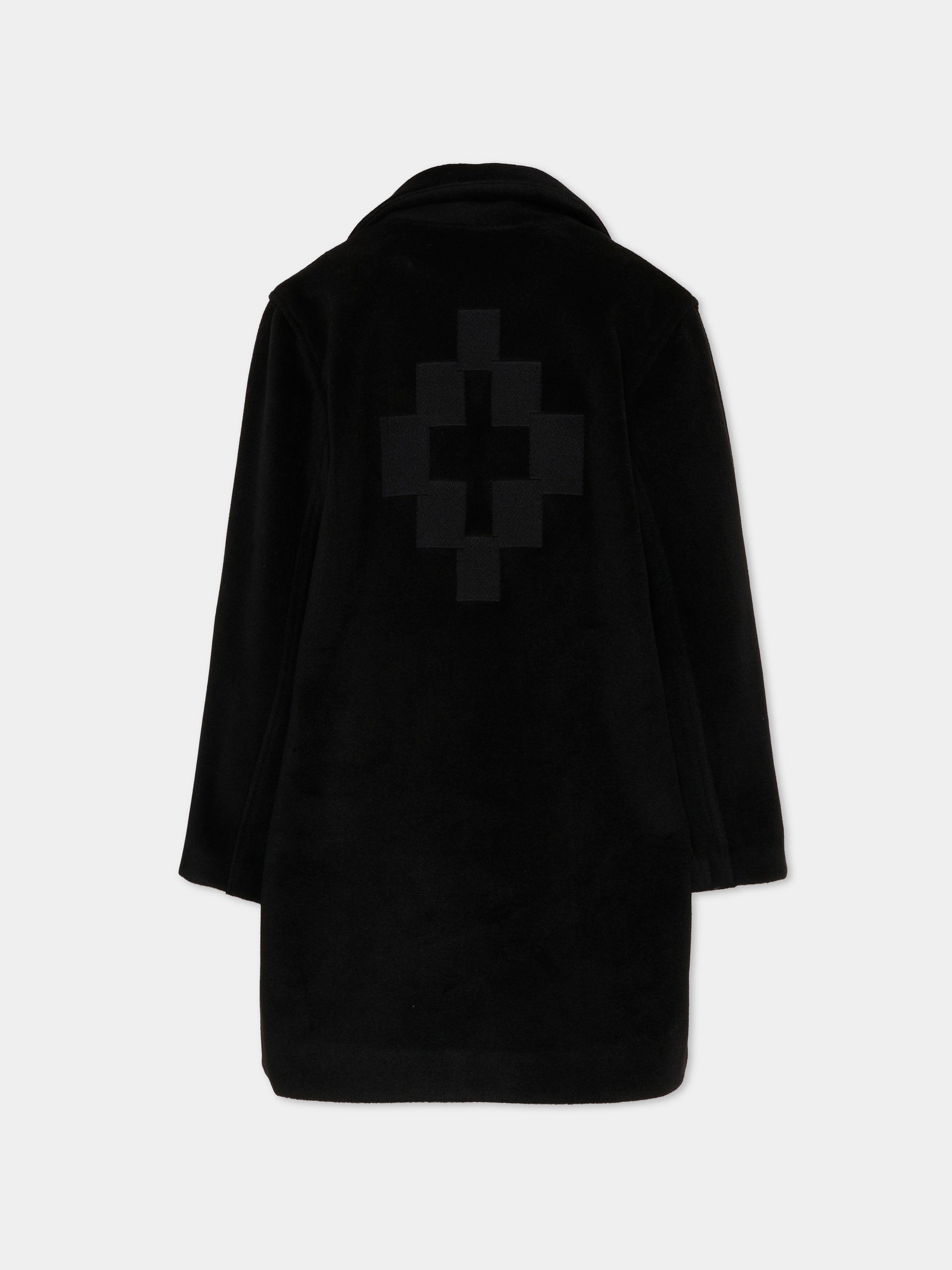 Cappotto nero per bambino con logo,County Of Milan Kids,F5CMJBCO049 110