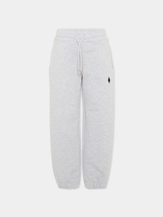 Pantalone sportivo grigio per bambino con logo,County Of Milan Kids,F5CMJBFP005 101