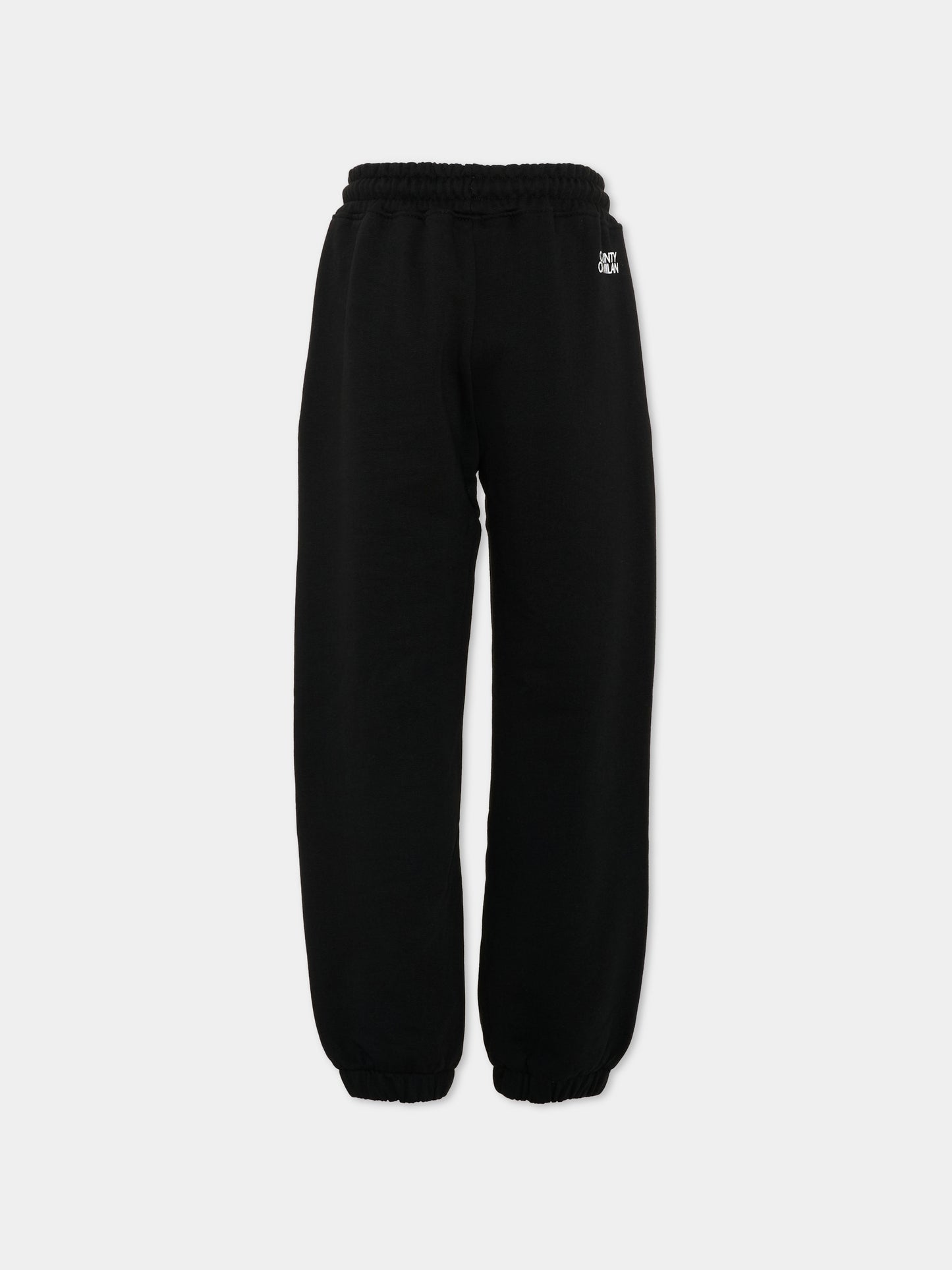 Pantalone sportivo nero per bambino con logo,County Of Milan Kids,F5CMJBFP005 110