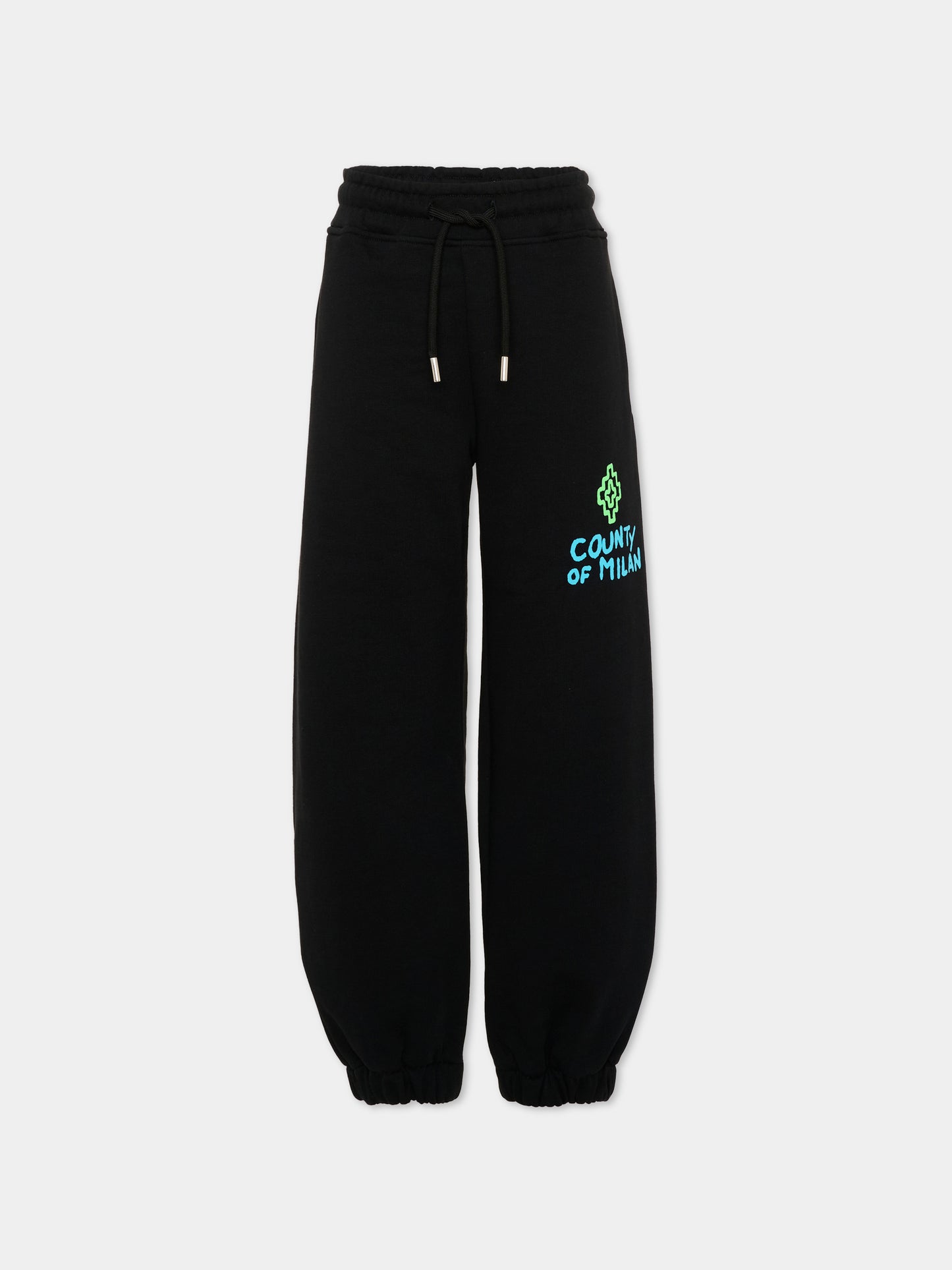 Pantalone sportivo nero per bambino con logo,County Of Milan Kids,F5CMJBFP070 110