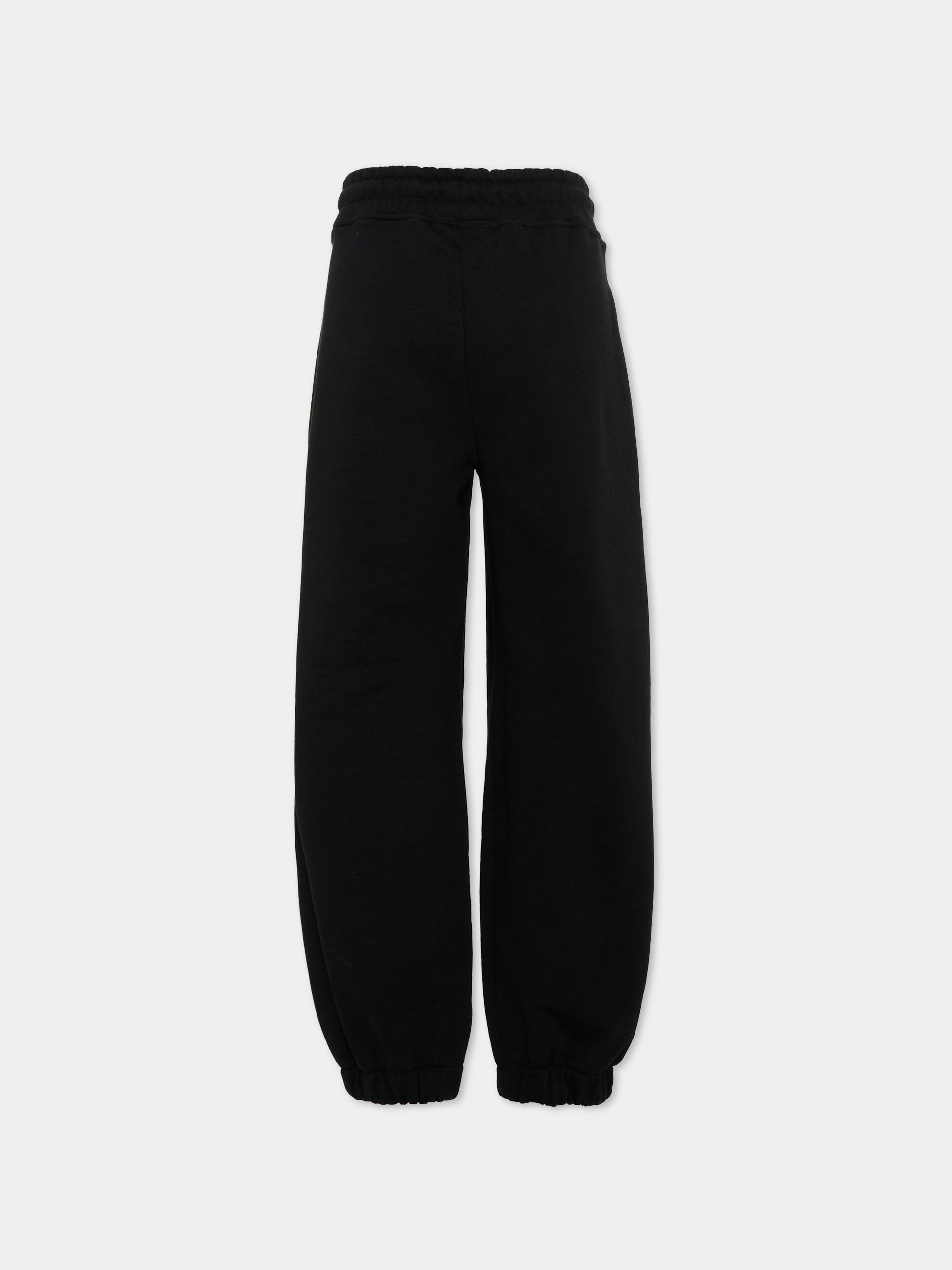 Pantalone sportivo nero per bambino con logo,County Of Milan Kids,F5CMJBFP070 110