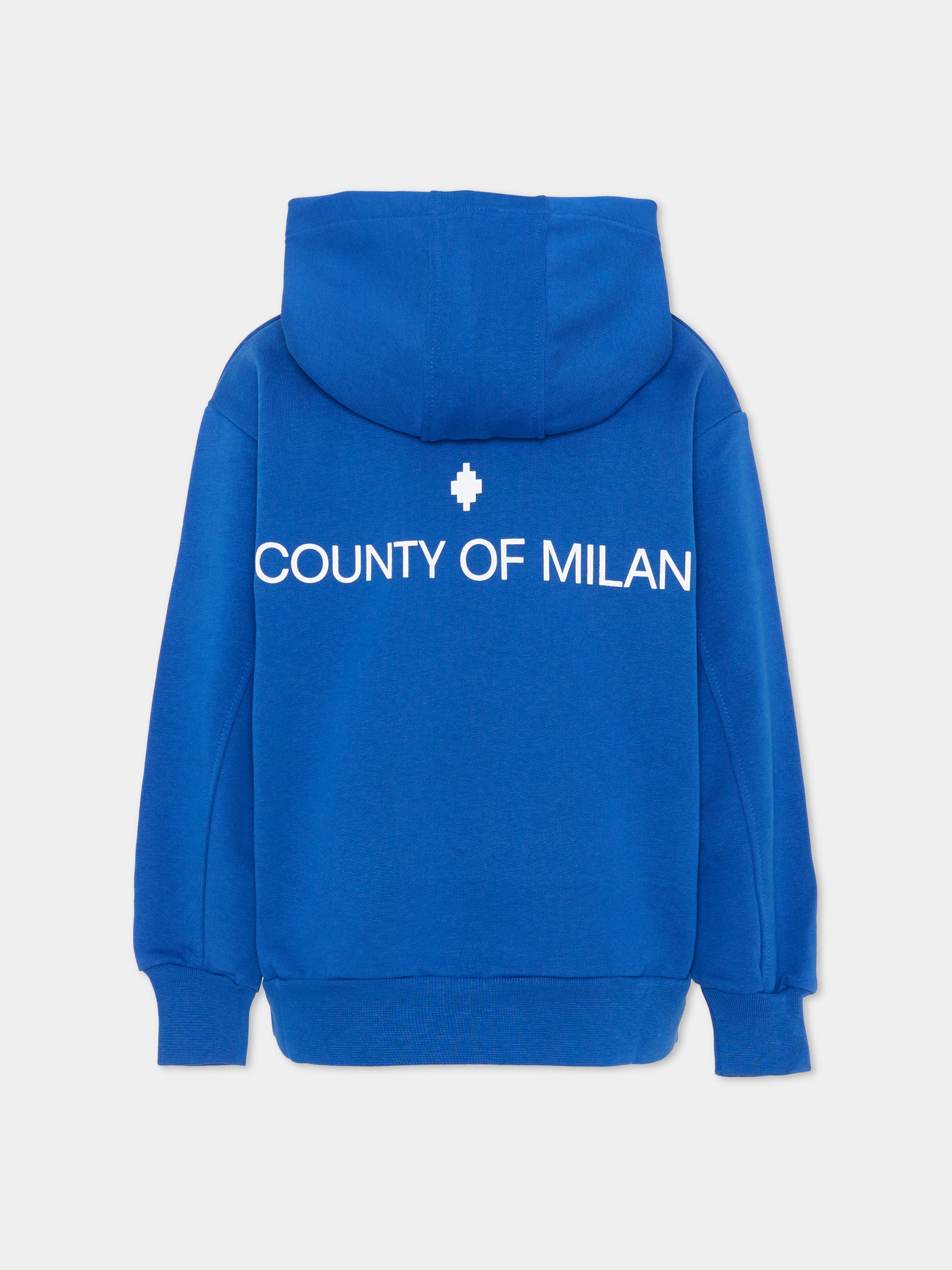 Felpa blu per bambino con logo,County Of Milan Kids,F5CMJBHS002 130