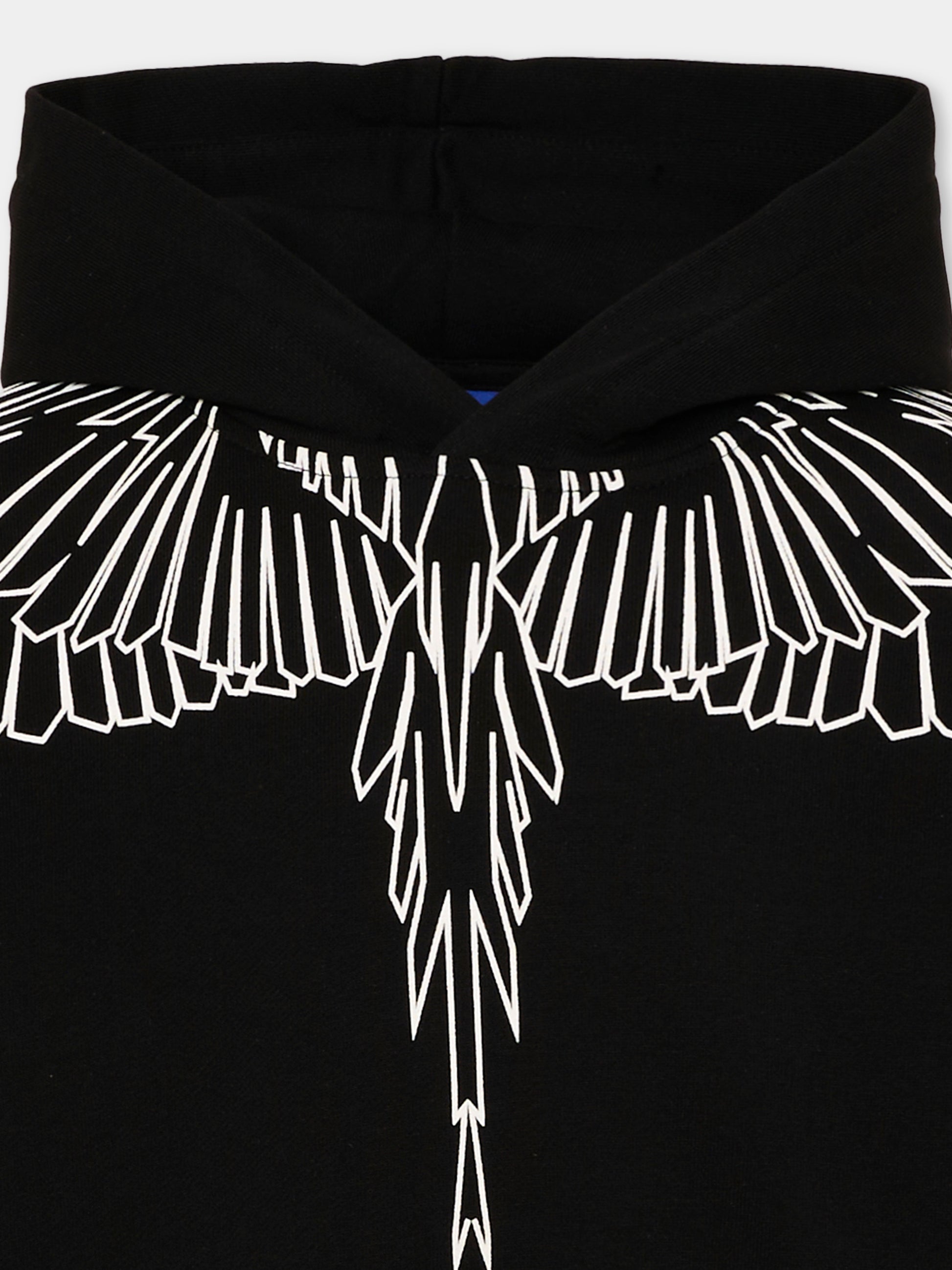 Felpa nera per bambino con ali,County Of Milan Kids,F5CMJBHS072 110