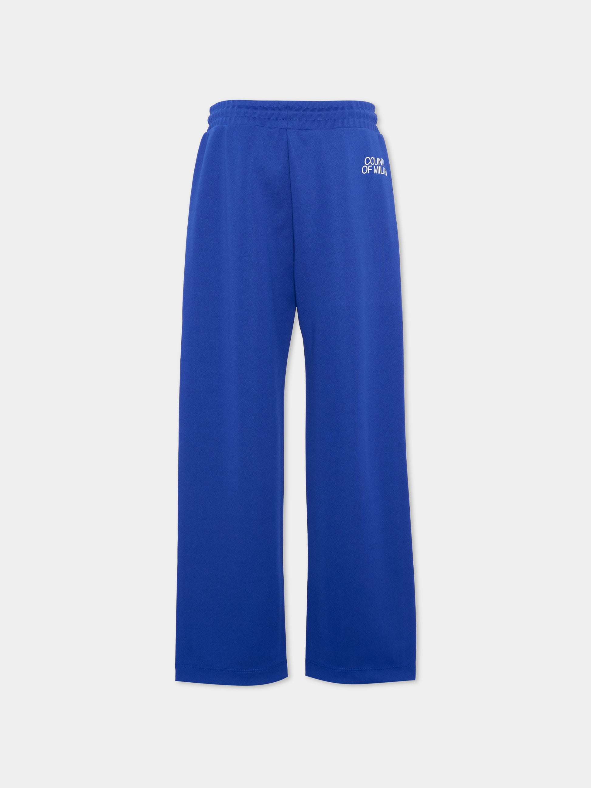 Pantaloni blu per bambino con logo,County Of Milan Kids,F5CMJBPA082 130
