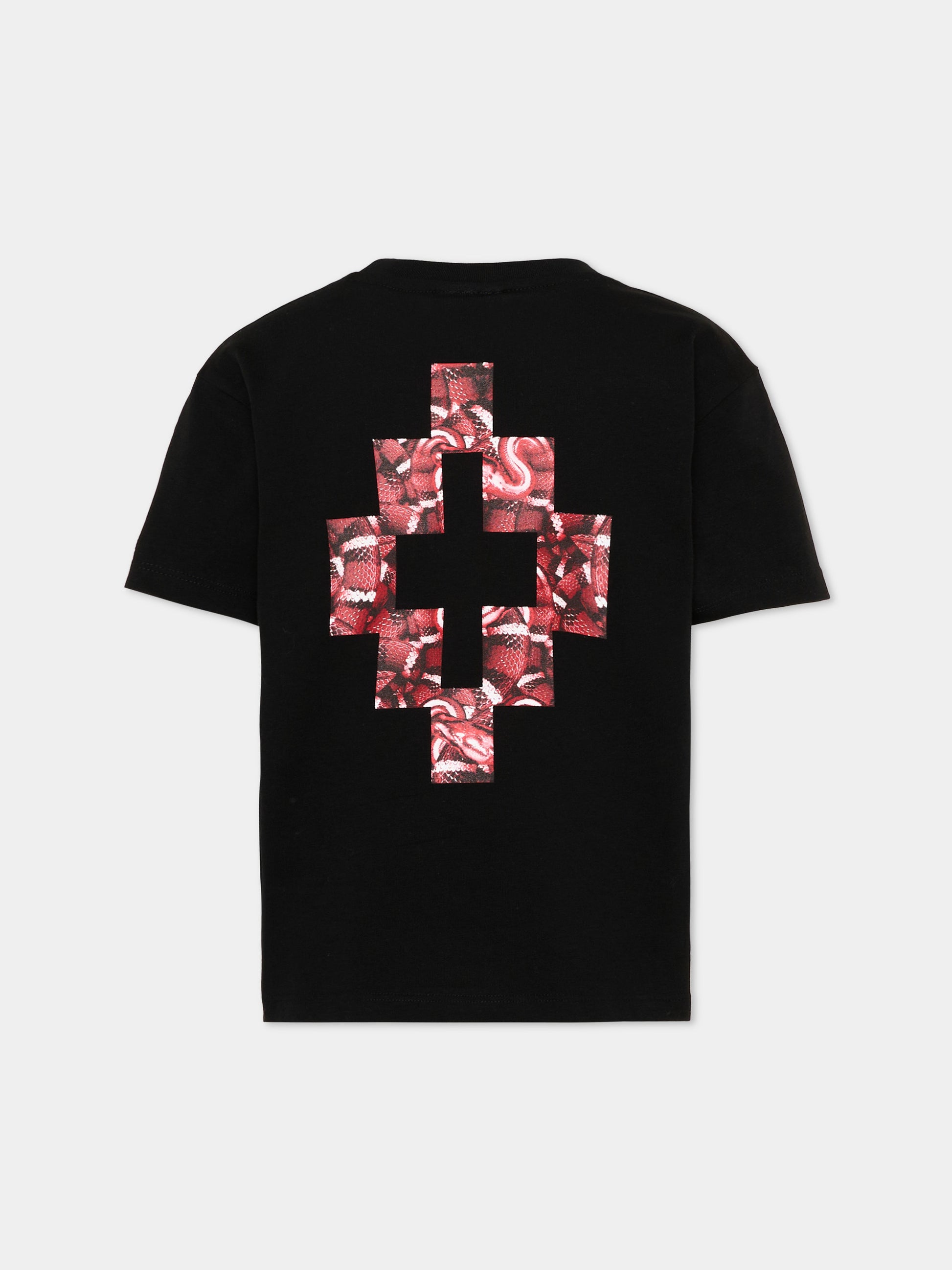 T-Shirt nera per bambino con serpente,County Of Milan Kids,F5CMJBTH041 110
