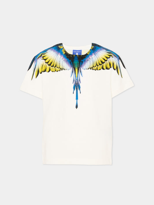 T-Shirt avorio per bambino con ali,County Of Milan Kids,F5CMJBTH064 002