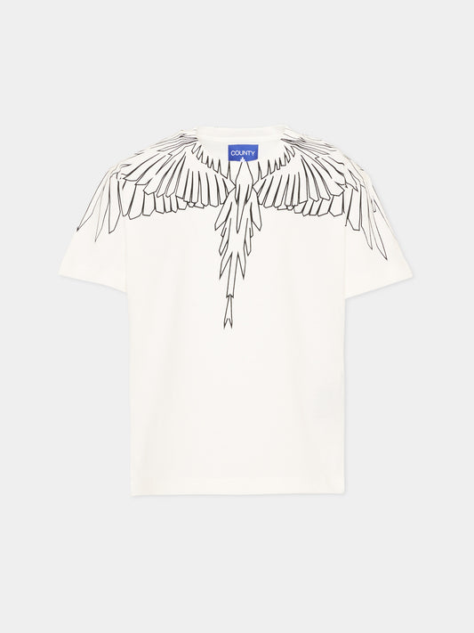 T-shirt avorio per bambino con ali,County Of Milan Kids,F5CMJBTH073 002