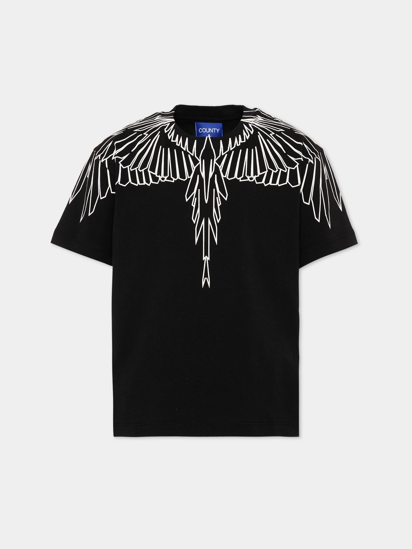 T-shirt nera per bambino con ali,County Of Milan Kids,F5CMJBTH073 110