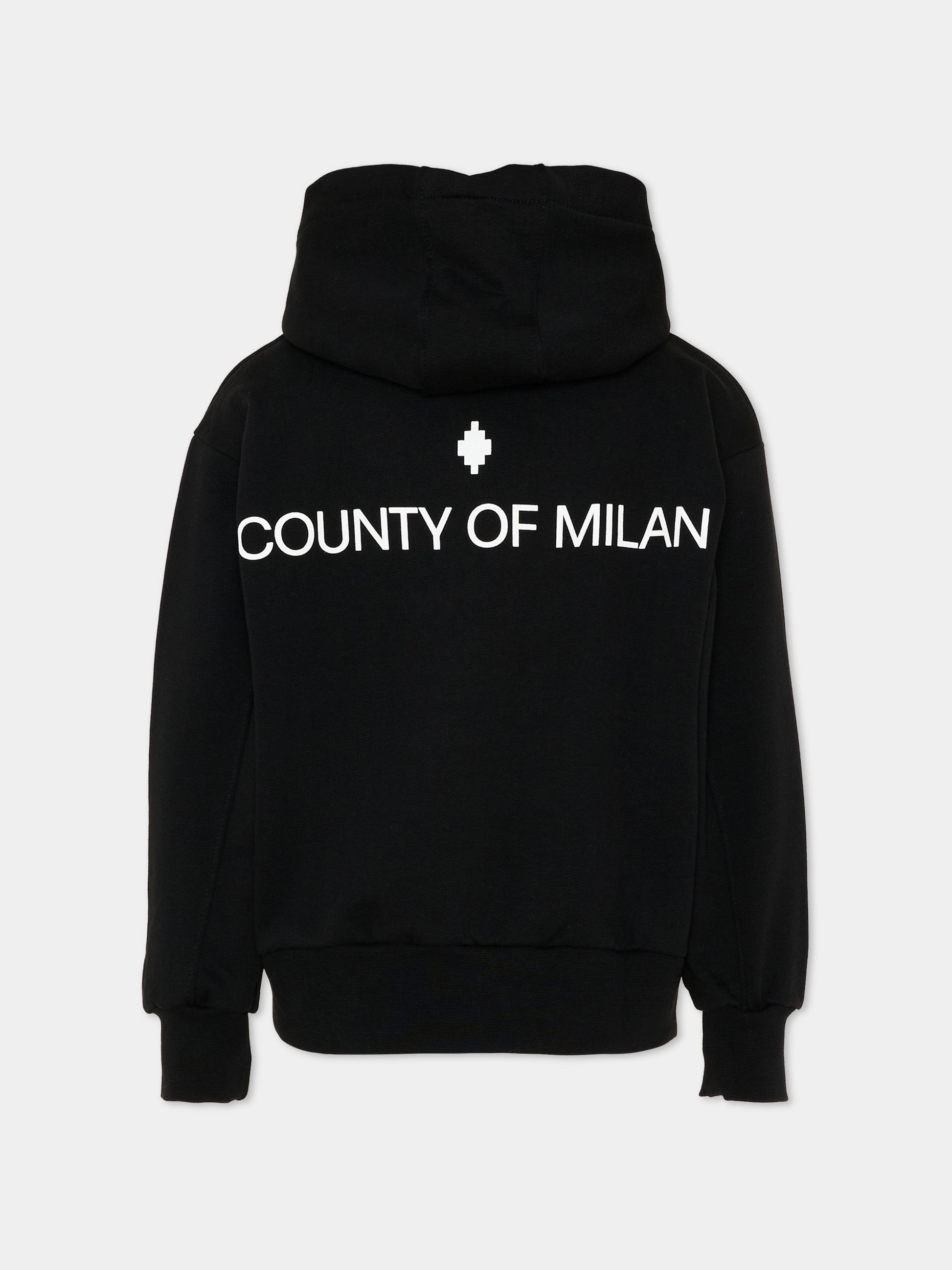 Felpa nera per bambino con logo,County Of Milan Kids,F5CMJBZH001 110