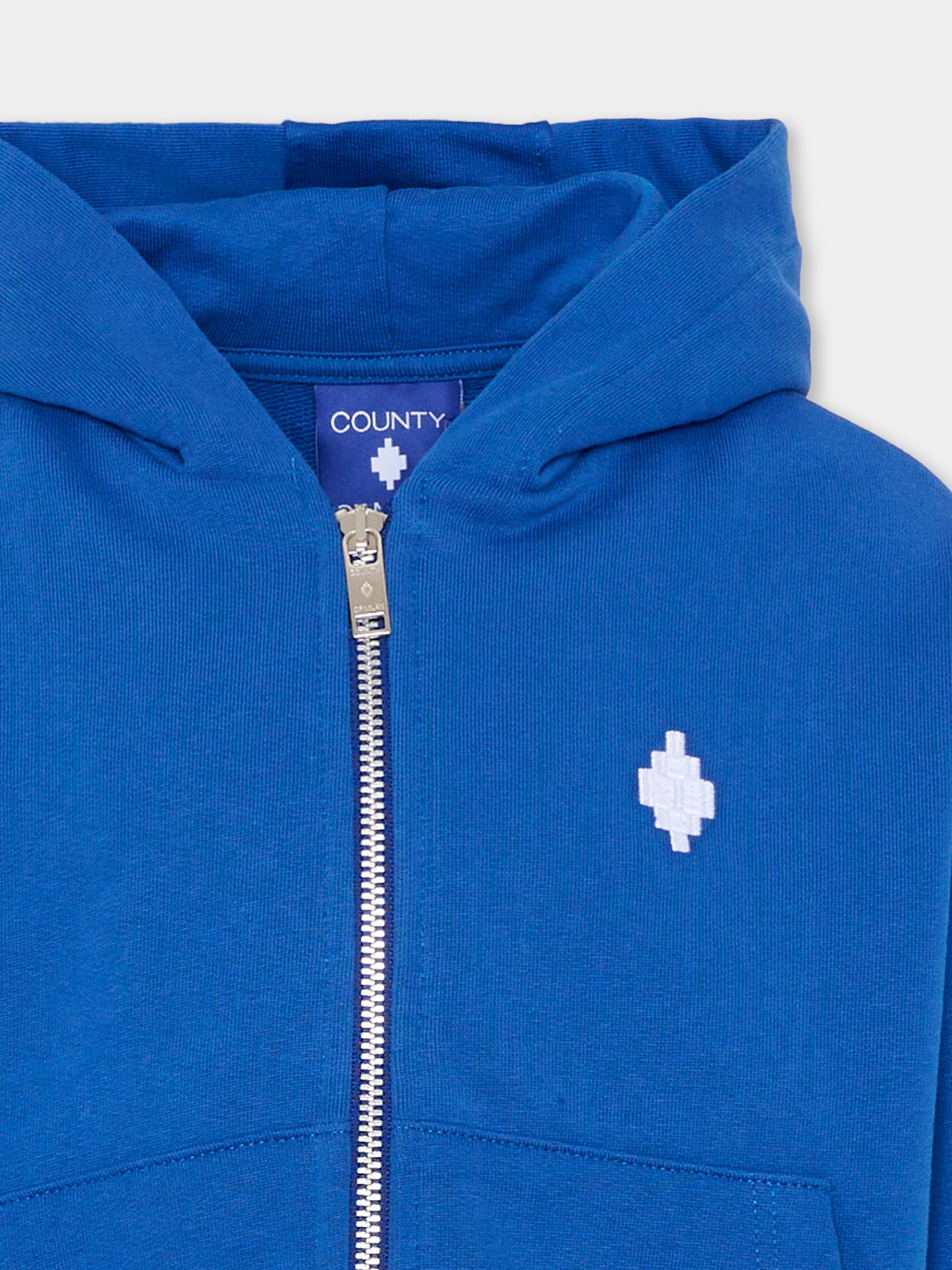 Felpa blu per bambino con logo,County Of Milan Kids,F5CMJBZH001 130