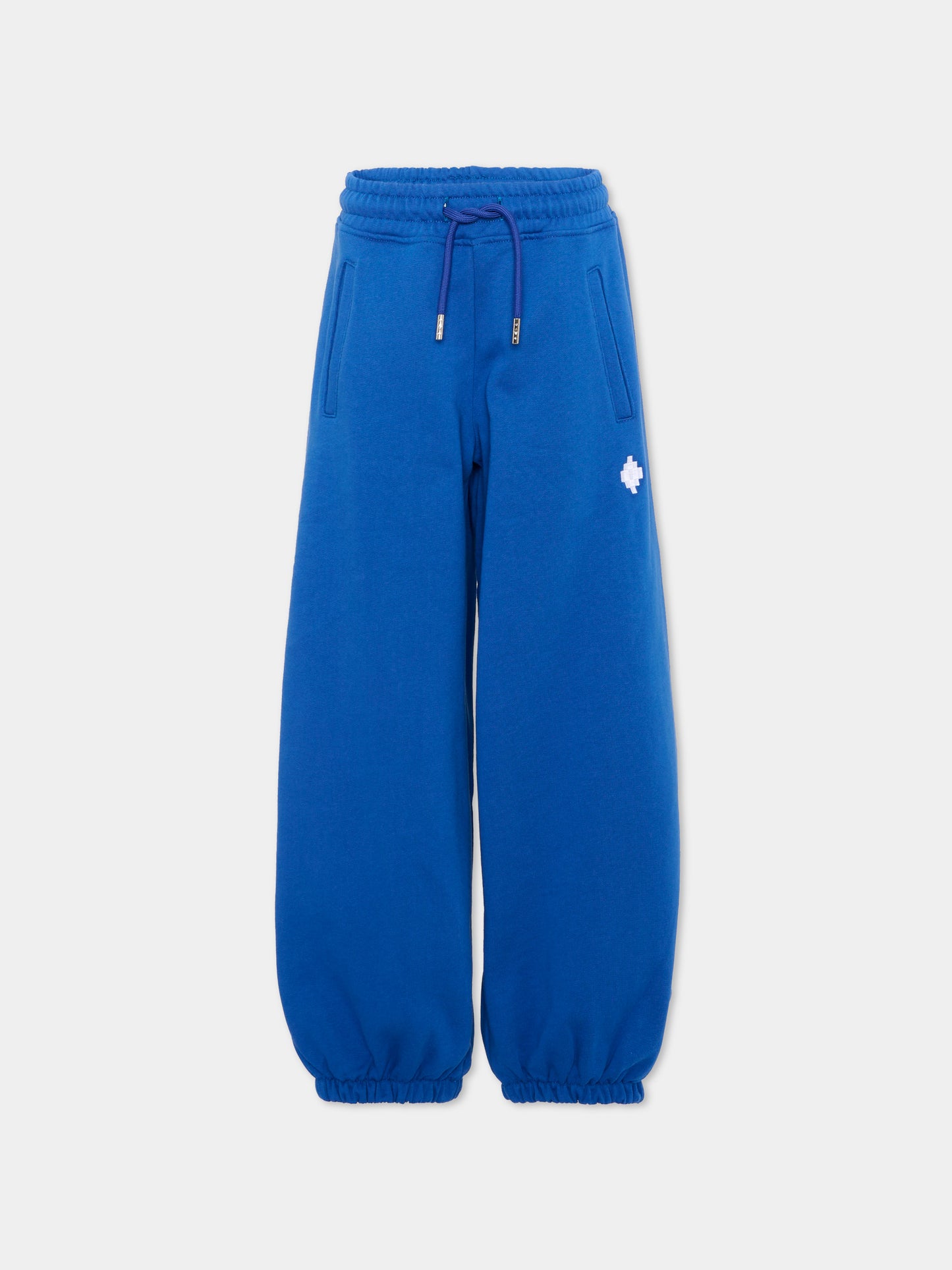 Pantaloni sportivi blu per bambina con logo,County Of Milan Kids,F5CMJGFP086 130