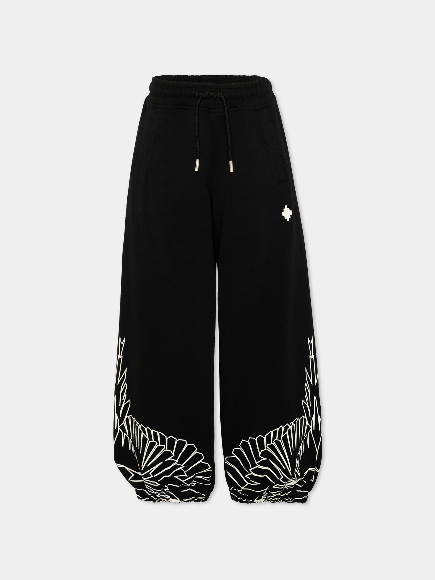 Pantaloni sportivi neri per bambina con ali,County Of Milan Kids,F5CMJGFP099 110