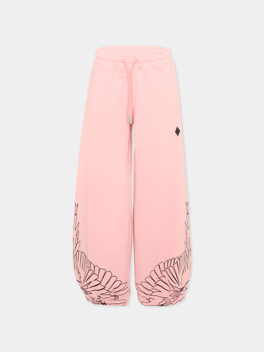 Pantaloni sportivi rosa per bambina con ali,County Of Milan Kids,F5CMJGFP099 BW008